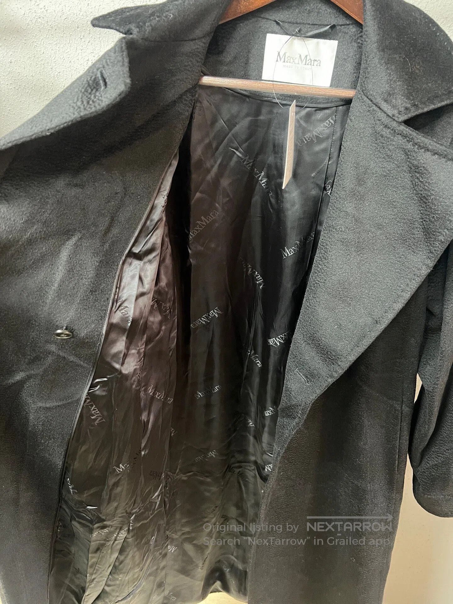 Max Mara Maxmara Black Textured Coat Size 38. Size M / US 6-8 / IT 42-44 - 3 Thumbnail