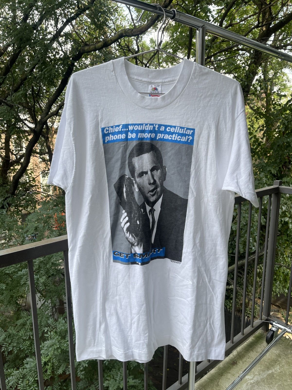 image of 90's Get Smart Movie Promo Tee Shirt L in White, Men's (Size Large)
