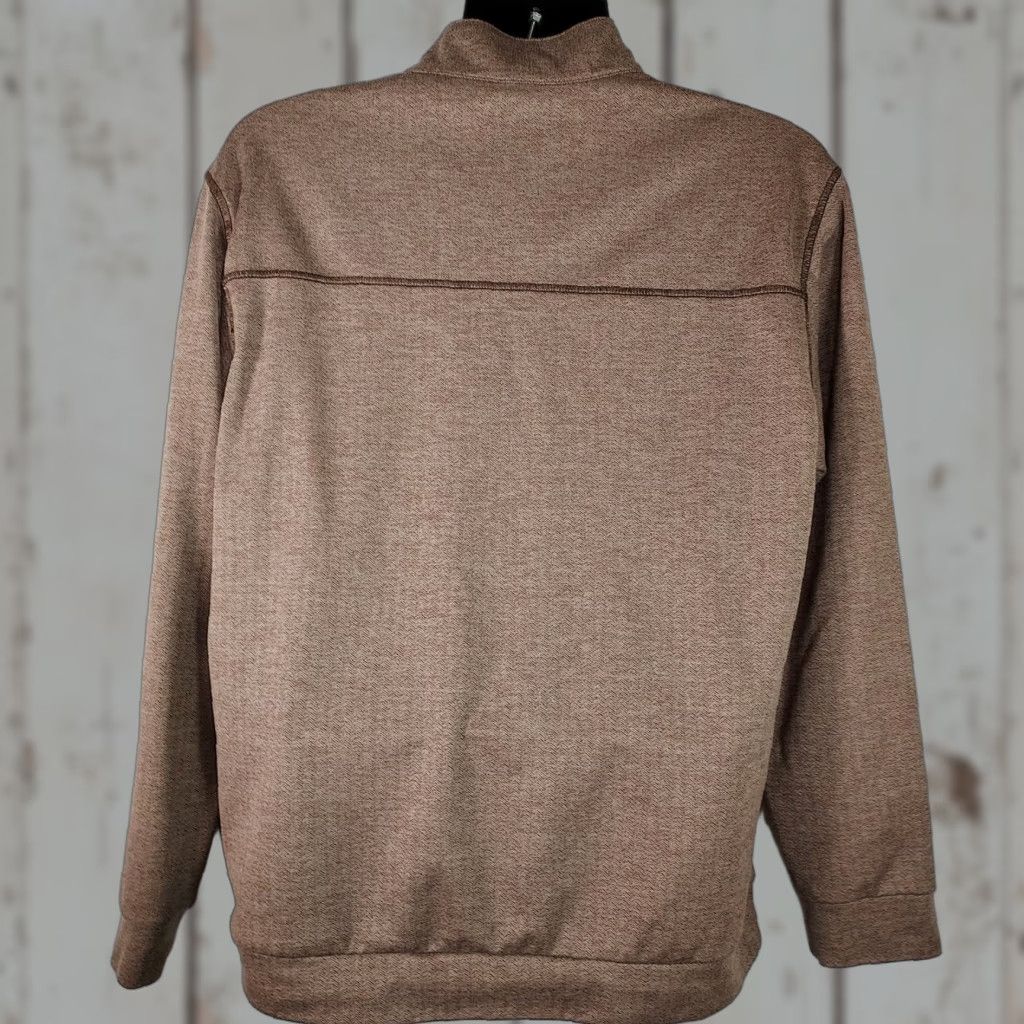 Roundtree & Yorke Roundtree & Yorke Performance Pullover Spandex 1/4 Snap Placket Brown L Large Mens Golf Activewear Mock Neck Knit Shirt Size US L / EU 52-54 / 3 - 1 Thumbnail