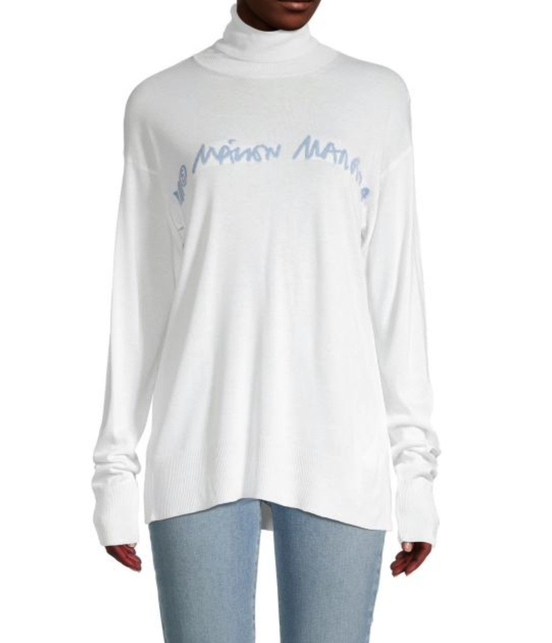 Maison Margiela Mm6 blue logo turtleneck Size US M / EU 48-50 / 2 - 2 Thumbnail