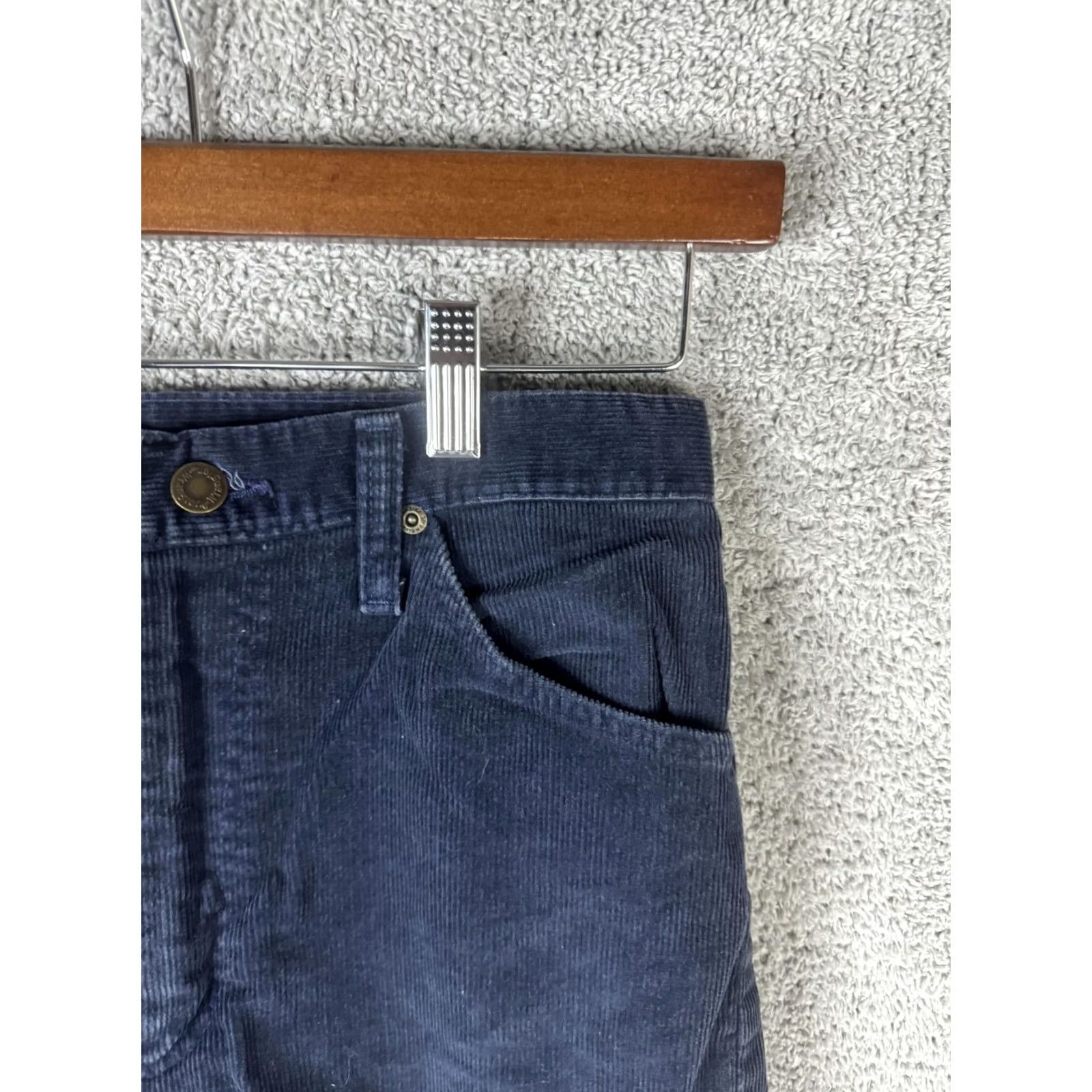 Wrangler VINTAGE Wrangler Corduroy Chino Pants Mens 31x32 Blue Regular Fit USA 82660NV Size US 31 - 3 Thumbnail