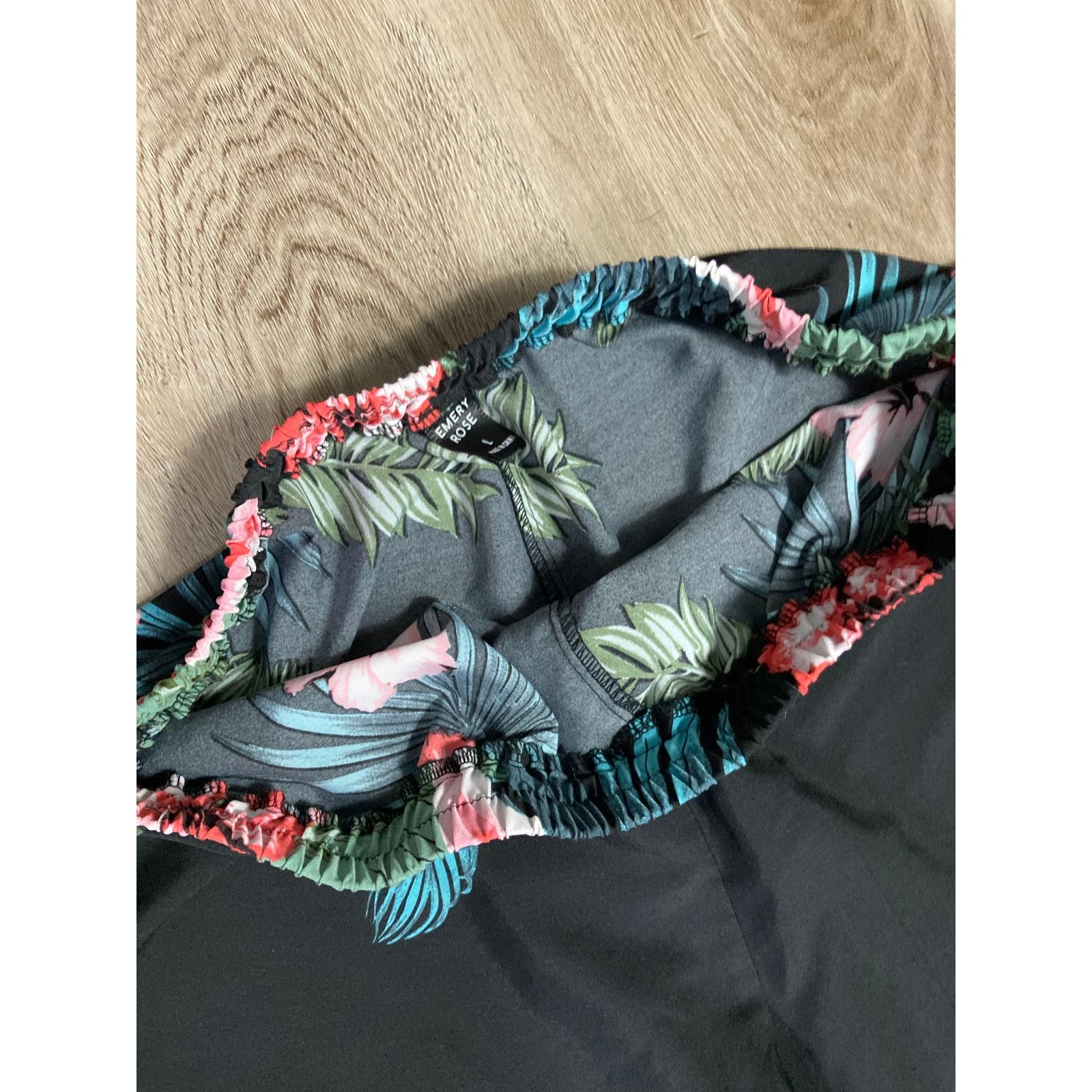 Other Emery Rose Women's Large Wide-Leg Pants Black Tropical Size 28" / US 6 / IT 42 - 6 Thumbnail