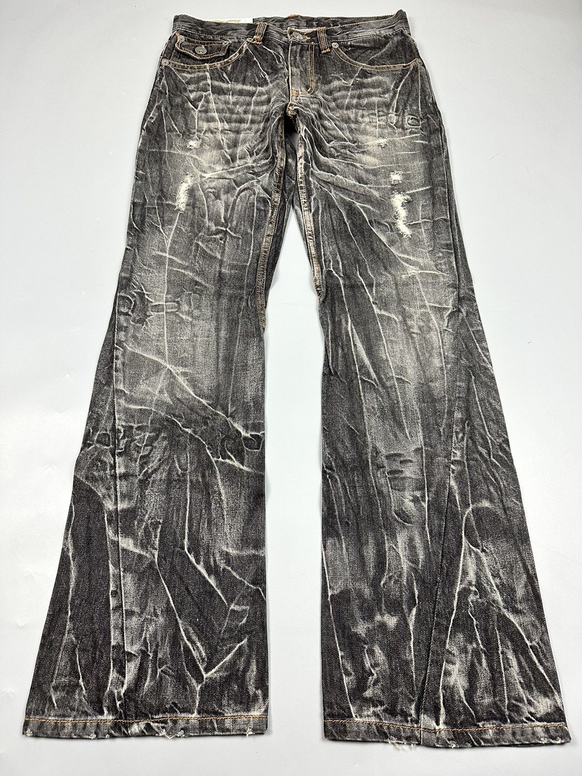 Artful Dodger 🔥Rare🔥Vintage Antful Jeans Whiskered Flared Denim Size US 32 / EU 48 - 5 Thumbnail