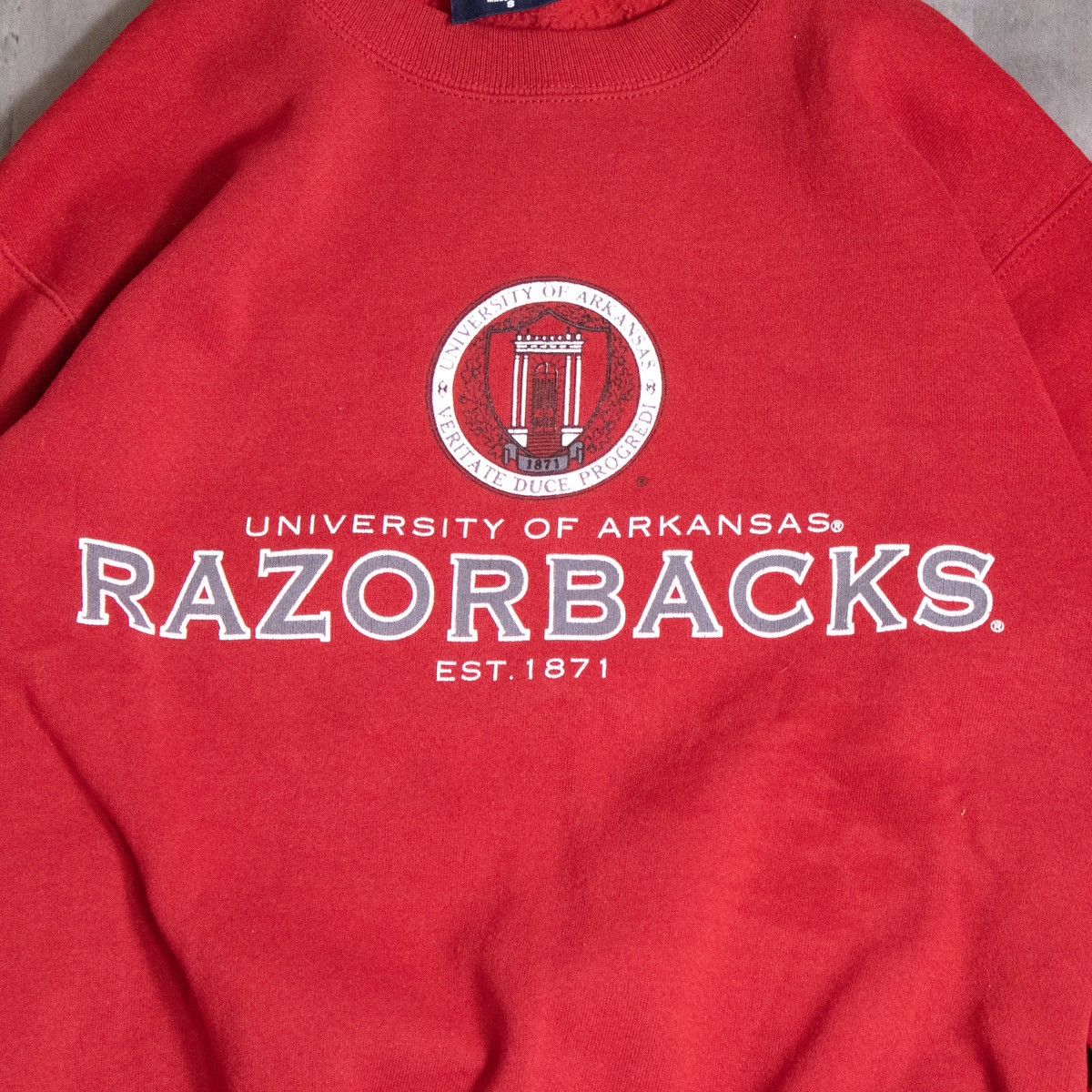 Jansport × Vintage Vintage 1990's Arkansas Razorback Burgundy Crew Neck Sweater Size US M / EU 48-50 / 2 - 4 Thumbnail