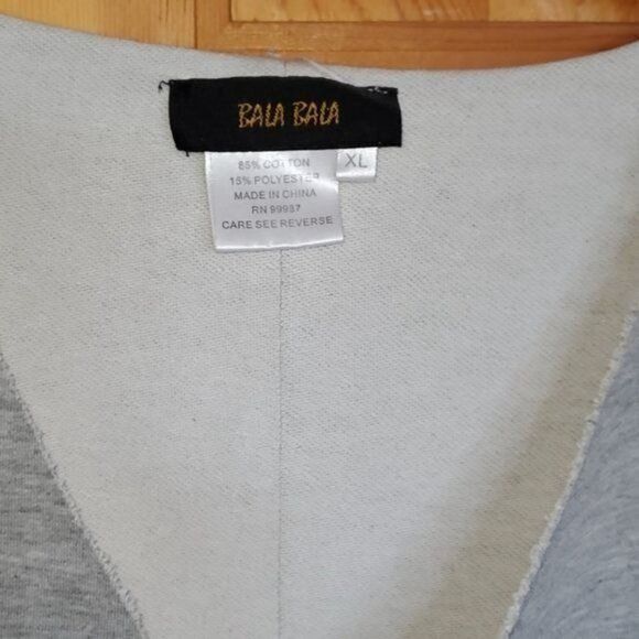 Designer Bala Bala Distressed Grey Raw Edges Unique Vneck with Accent Size XL / US 12-14 / IT 48-50 - 3 Thumbnail