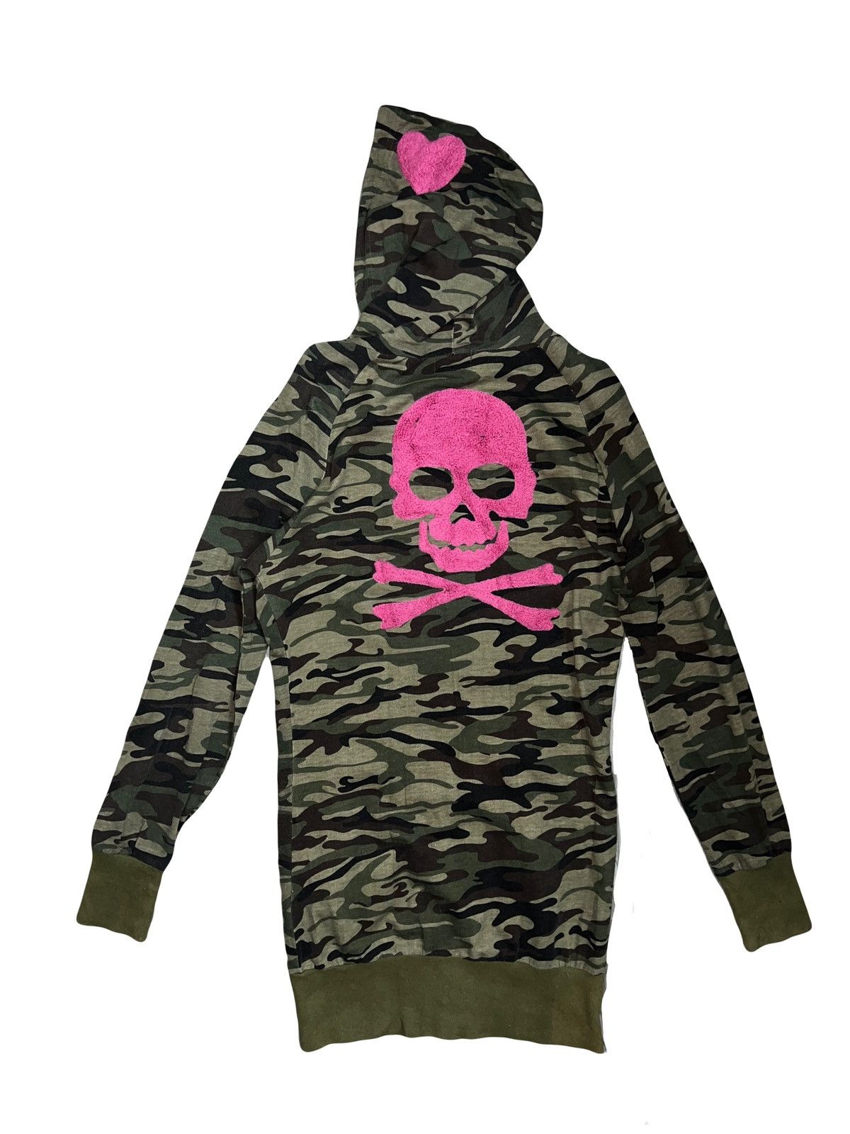 Japanese Brand Camo skull long hoodie zip up💗☠️ Size S / US 4 / IT 40 - 2 Thumbnail