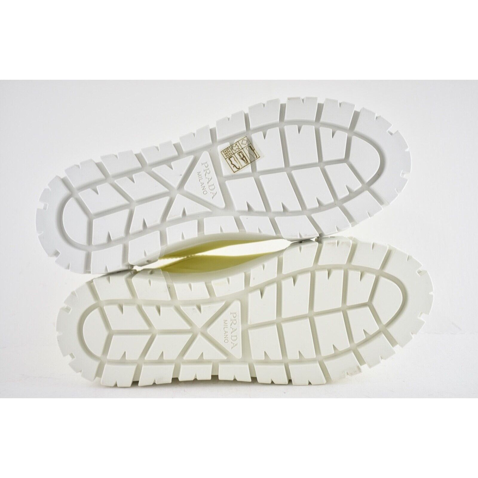 Prada Prada Narciso Yellow White Platform Flat Low Sneaker 38.5 Size US 8.5 / IT 38.5 - 12 Thumbnail