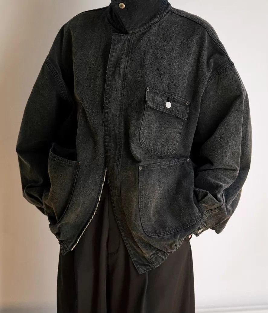 Other ssstein 26ss Black S Oversize Leather-Collar Sulfur-Dyed JKT Size US S / EU 44-46 / 1 - 1 Thumbnail