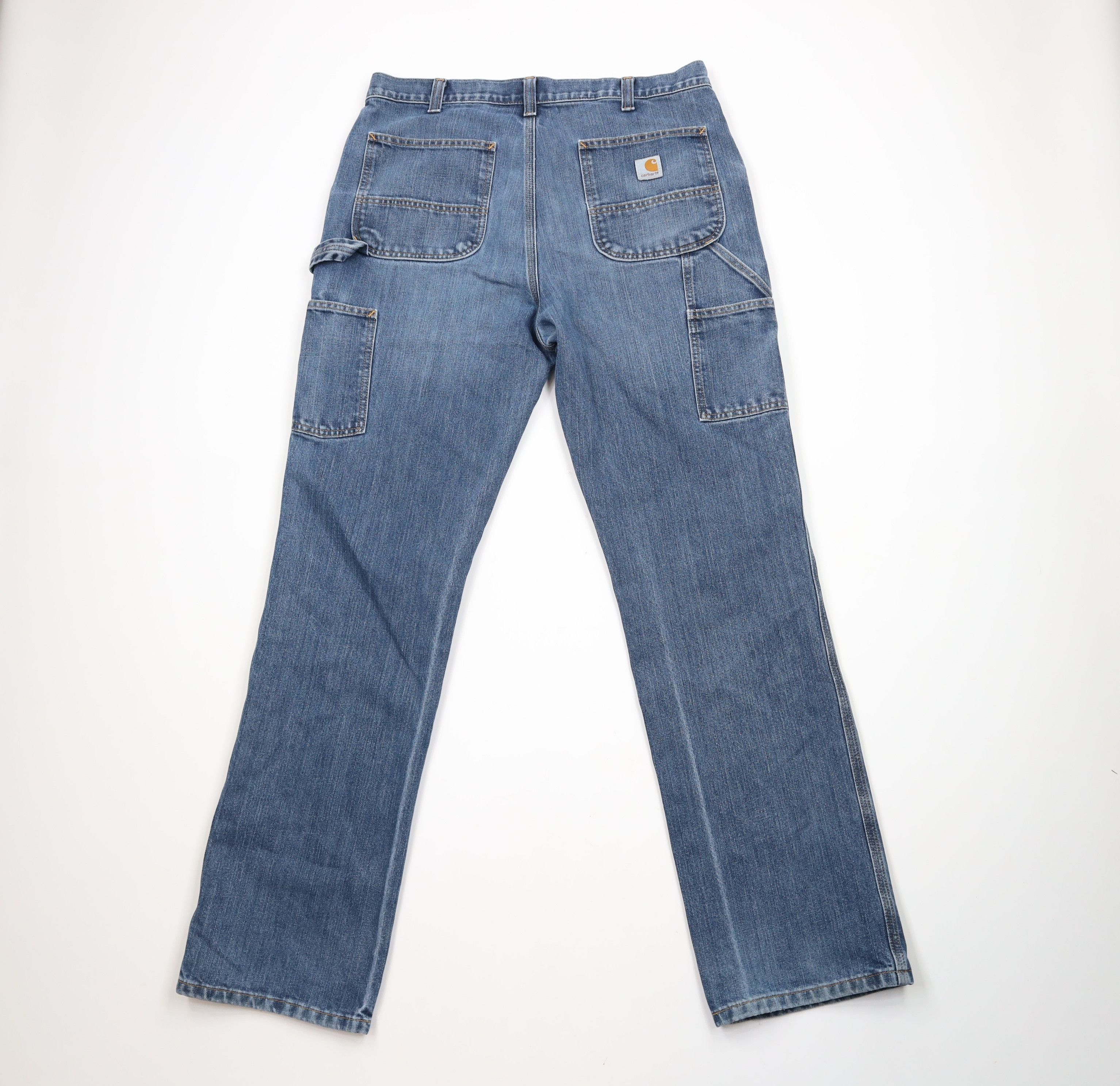 Carhartt × Vintage Vintage Carhartt Relaxed Fit Wide Leg Dungaree Jeans Blue Size US 36 / EU 52 - 11 Thumbnail