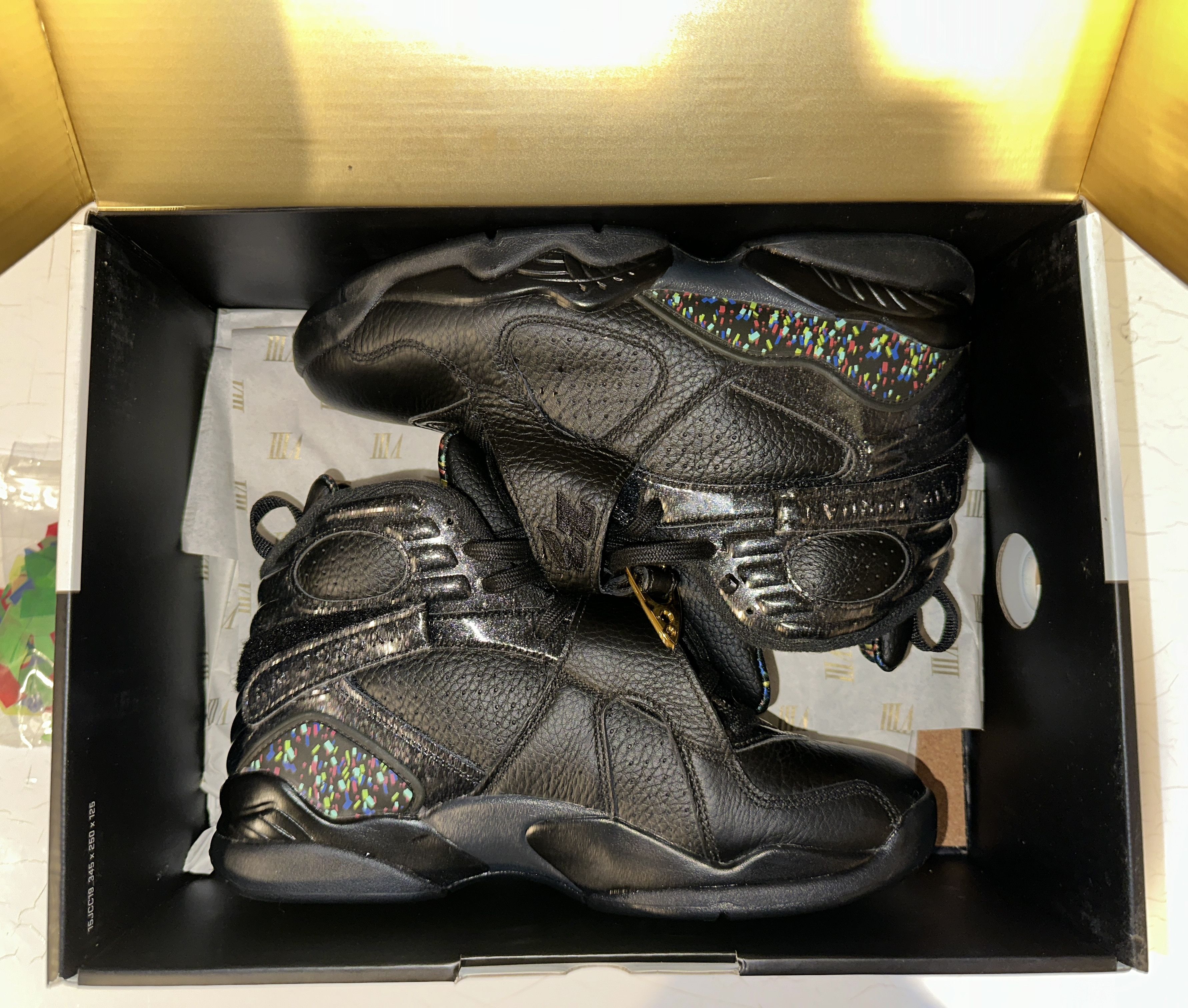 Jordan Brand Air Jordan 8 Retro 'Confetti' BLACK/METALLIC GOLD/ANTRACITE Size US 7 / EU 40 - 13 Thumbnail