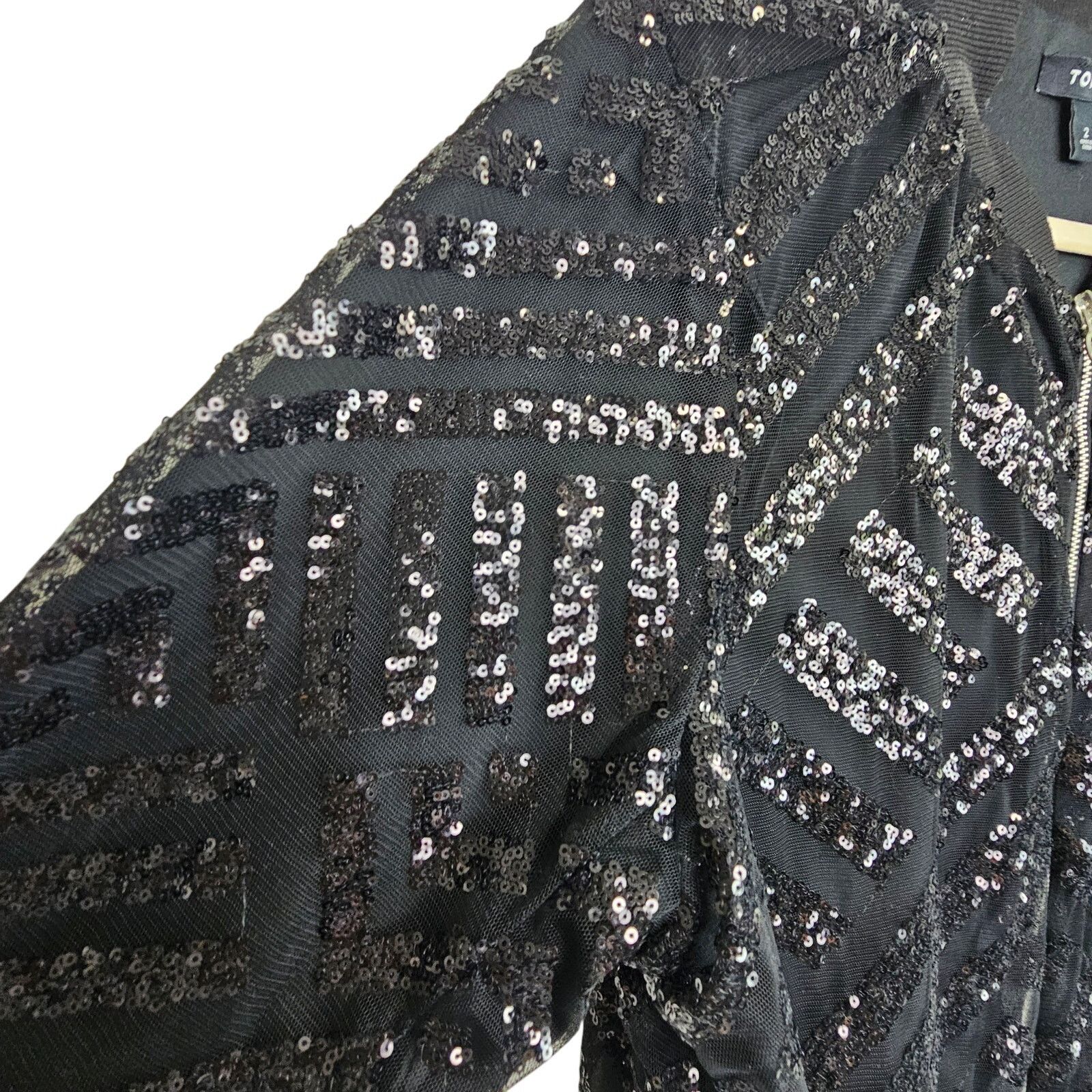 Corridor Torrid Jacket Women 1X Black Mesh Sequin Bomber Jacket Size XL / US 12-14 / IT 48-50 - 5 Thumbnail