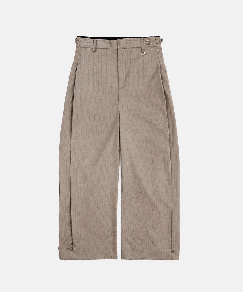 BADBLOOD 101 Curved Slacks - Brown/Striped