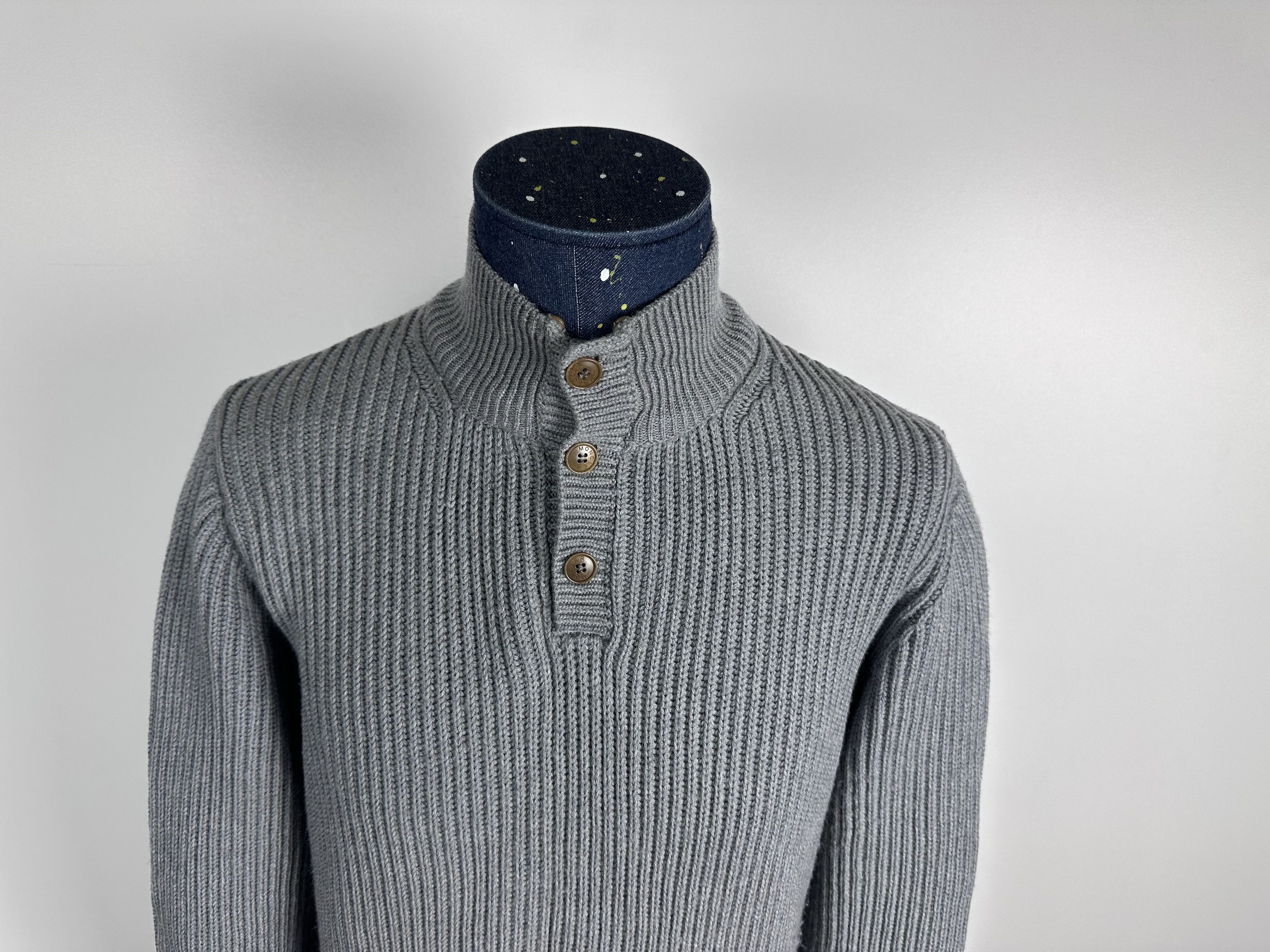 Grailed × Moncler × Vintage Moncler Vintage Wool Knit Sweater Gray High Neck 1\4 Zip M Size US M / EU 48-50 / 2 - 3 Thumbnail
