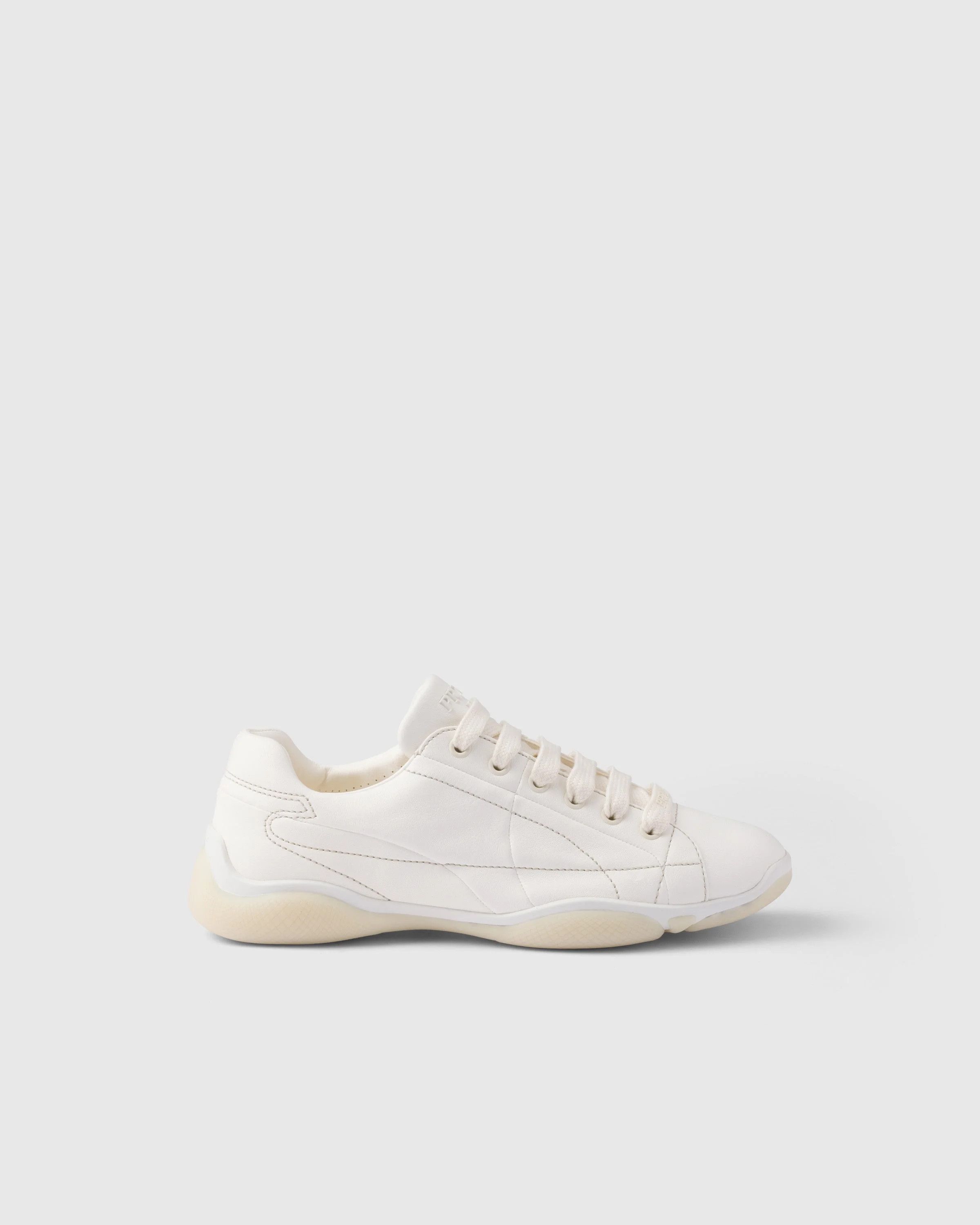 Prada o1srvl11e0226 Dup / Nappa Leather Sneakers in Ivory Size US 9 / IT 39 - 2 Thumbnail