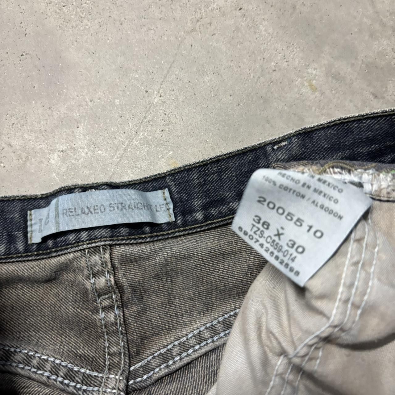 Japanese Brand × Vintage Crazy Vintage Y2K/2000s Baggy Grunge Dark Wash Skater Denim Jeans! Size US 36 / EU 52 - 8 Thumbnail