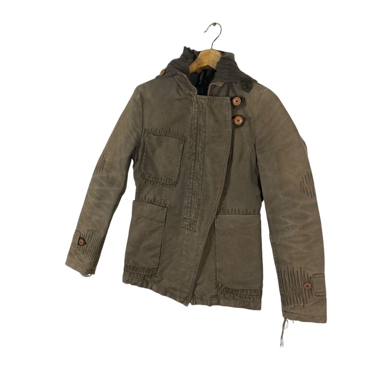 Other Vintage Corpo Nove Italy Hoodie Asymmetric Biker Jacket Size US S / EU 44-46 / 1 - 3 Thumbnail