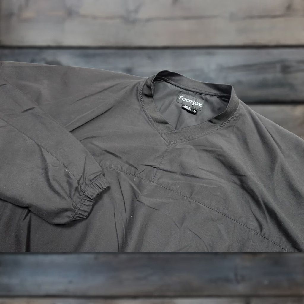 Footjoy FootJoy Golf Jacket Mens Large Black V-Neck Pullover Windbreaker Lightweight Size US L / EU 52-54 / 3 - 1 Thumbnail