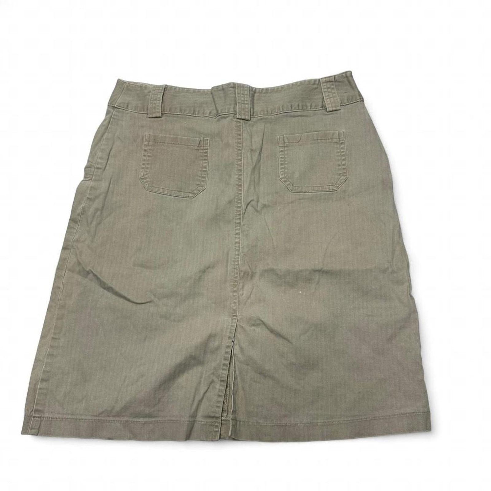 Other Exact Change Y2K 2000s Khaki Zipper Detailed Skirt Belt Loop Size 30" / US 8 / IT 44 - 2 Thumbnail