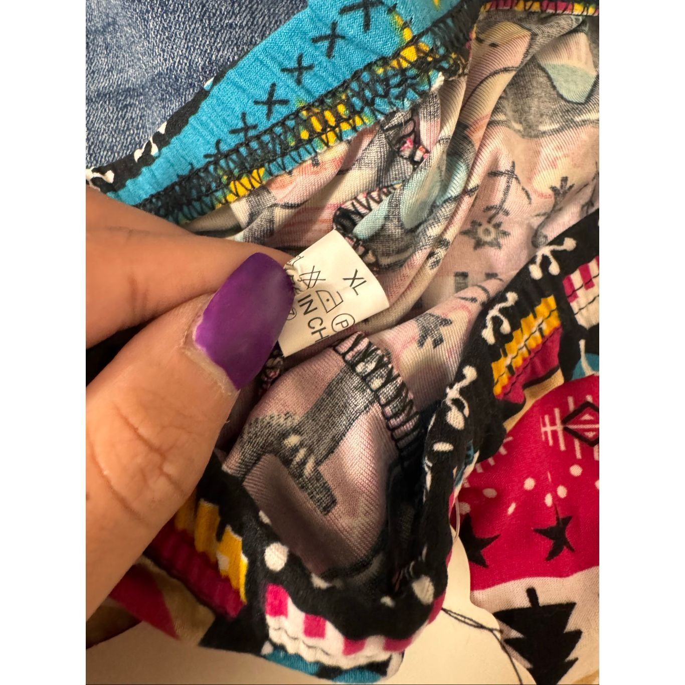 Other Beautiful Cozy Printed Leggings XL/XXL Multicolor Stretch So Size 32" / US 10 / IT 46 - 3 Thumbnail
