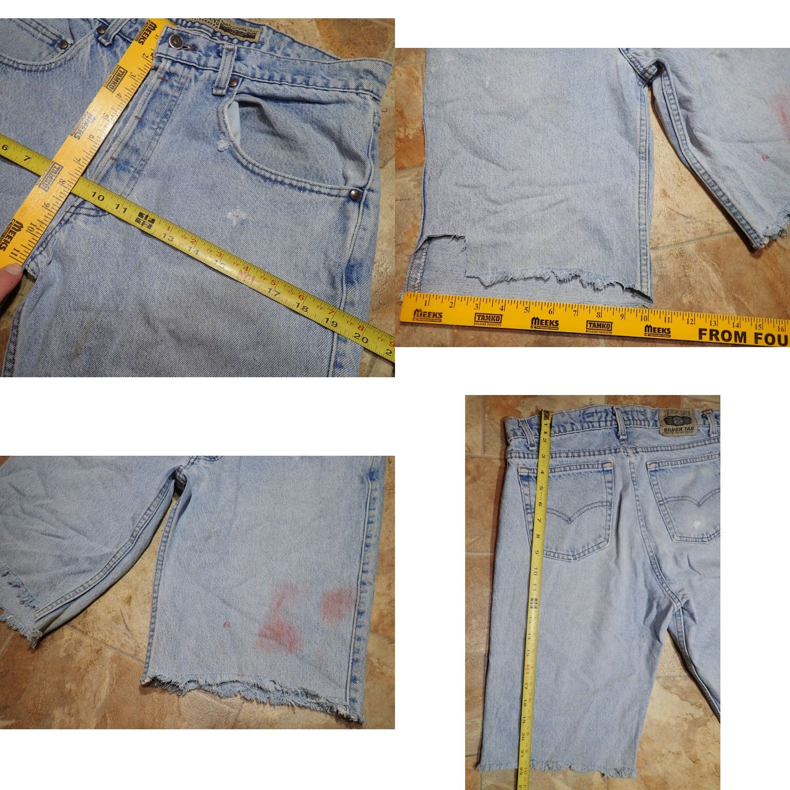 Levi's VINTAGE Levi's 90s SilverTab Denim Shorts Men’s Size 32 Medium Blue Distressed Cutoff Summer Casual Size US 33 - 8 Thumbnail