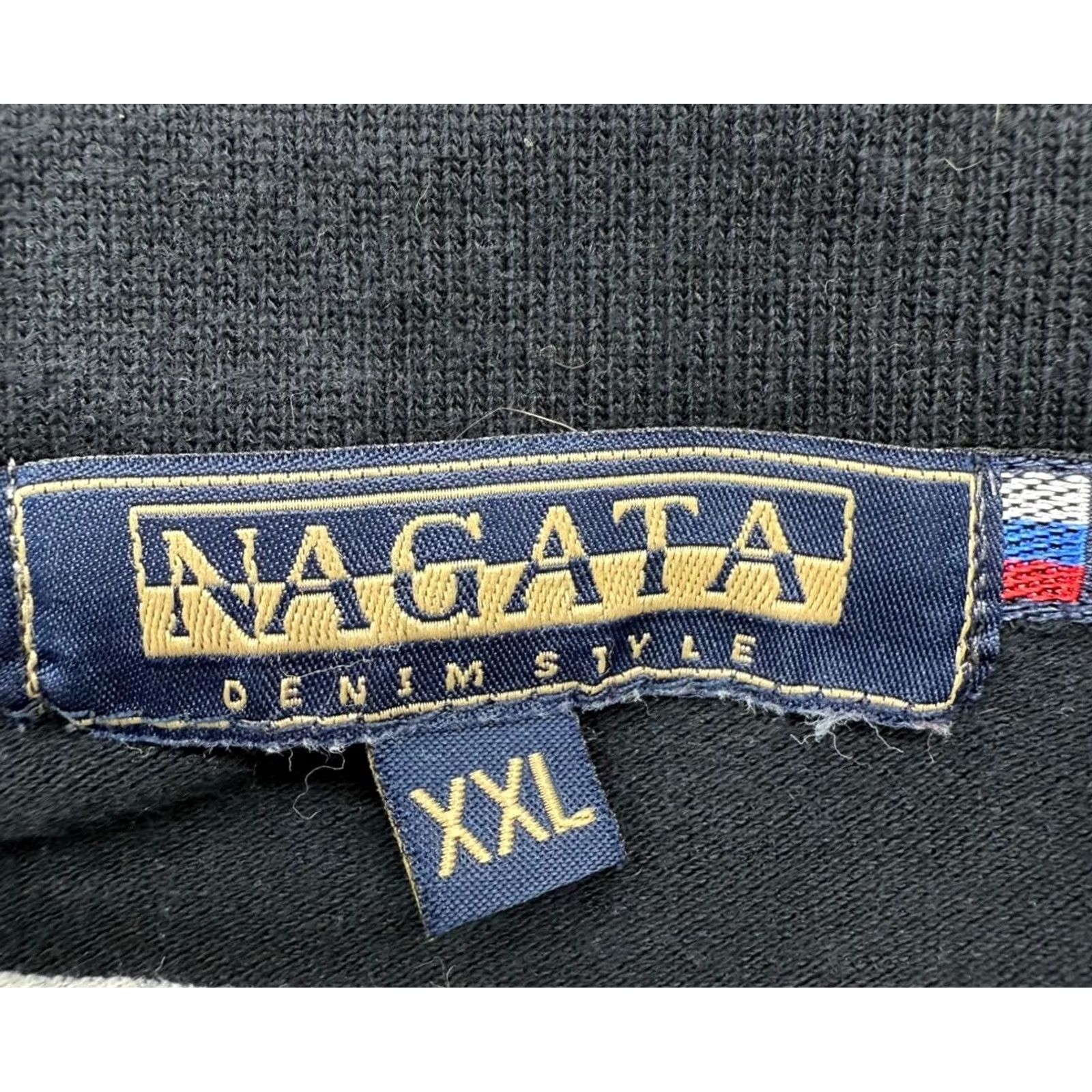 Vintage Nagata Black Striped Polo Shirt Denim Style Men’s 2XL Made in Italy Polo Shirt Mens Black 90s Theme Size US XXL / EU 58 / 5 - 3 Thumbnail