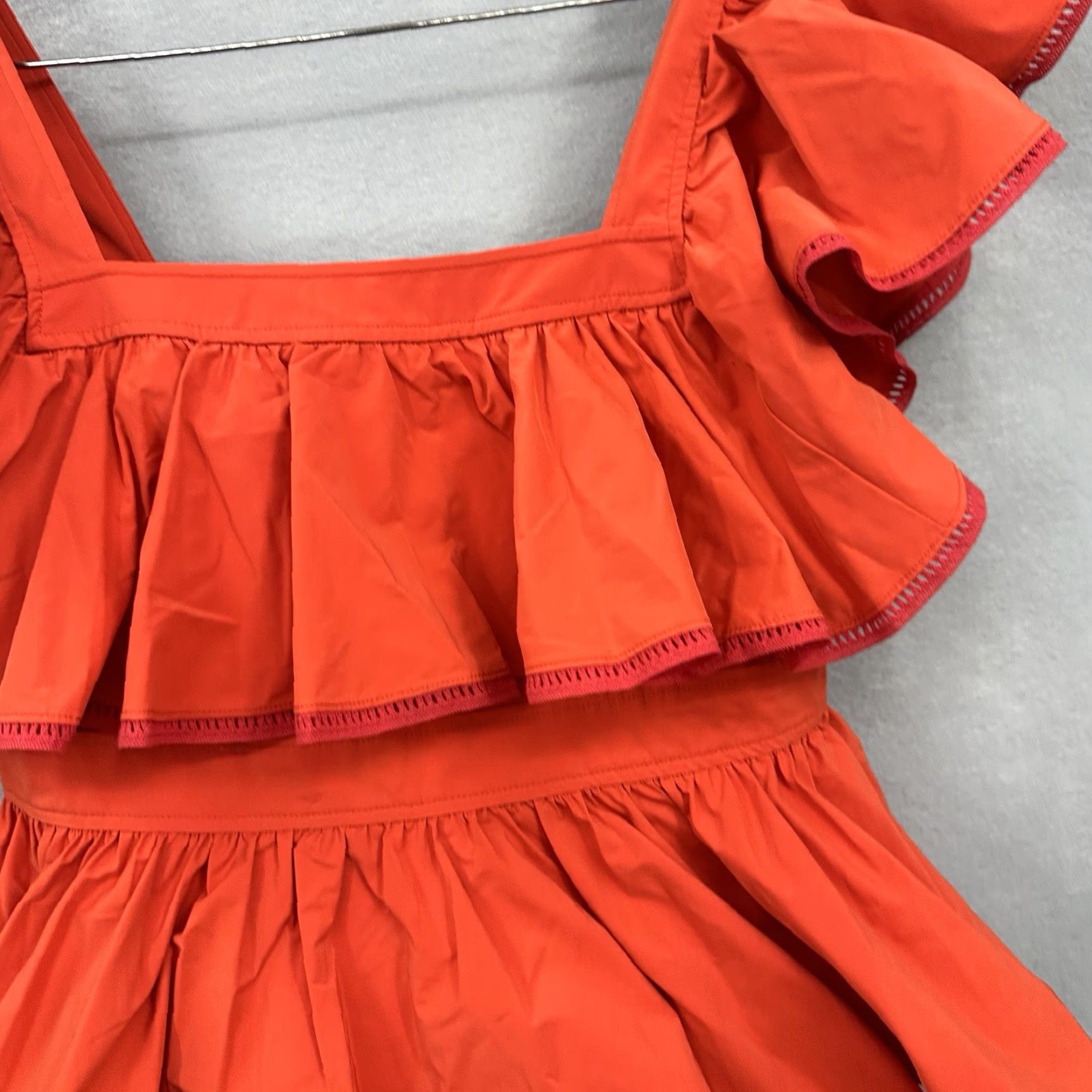 Vintage Toccin NY Mini Dress Womens 2 Tiered Red Tomato Ruffle Boho Cottagecore Quiet Dress Size XS / US 0-2 / IT 36-38 - 4 Thumbnail