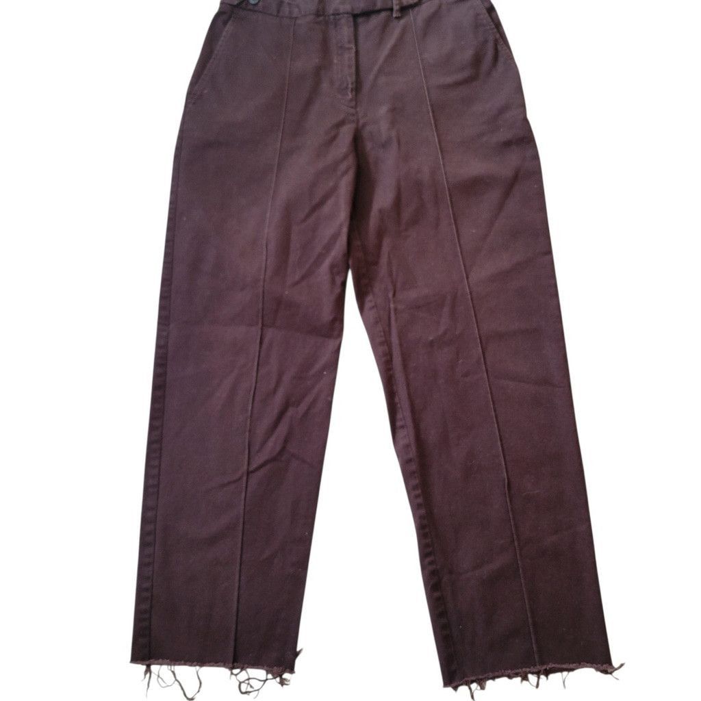 Lauren Ralph Lauren Lauren Ralph Lauren Women's Brown Fray Ankle Chino Pants 12 Size 34" / US 12 / IT 48 - 3 Thumbnail