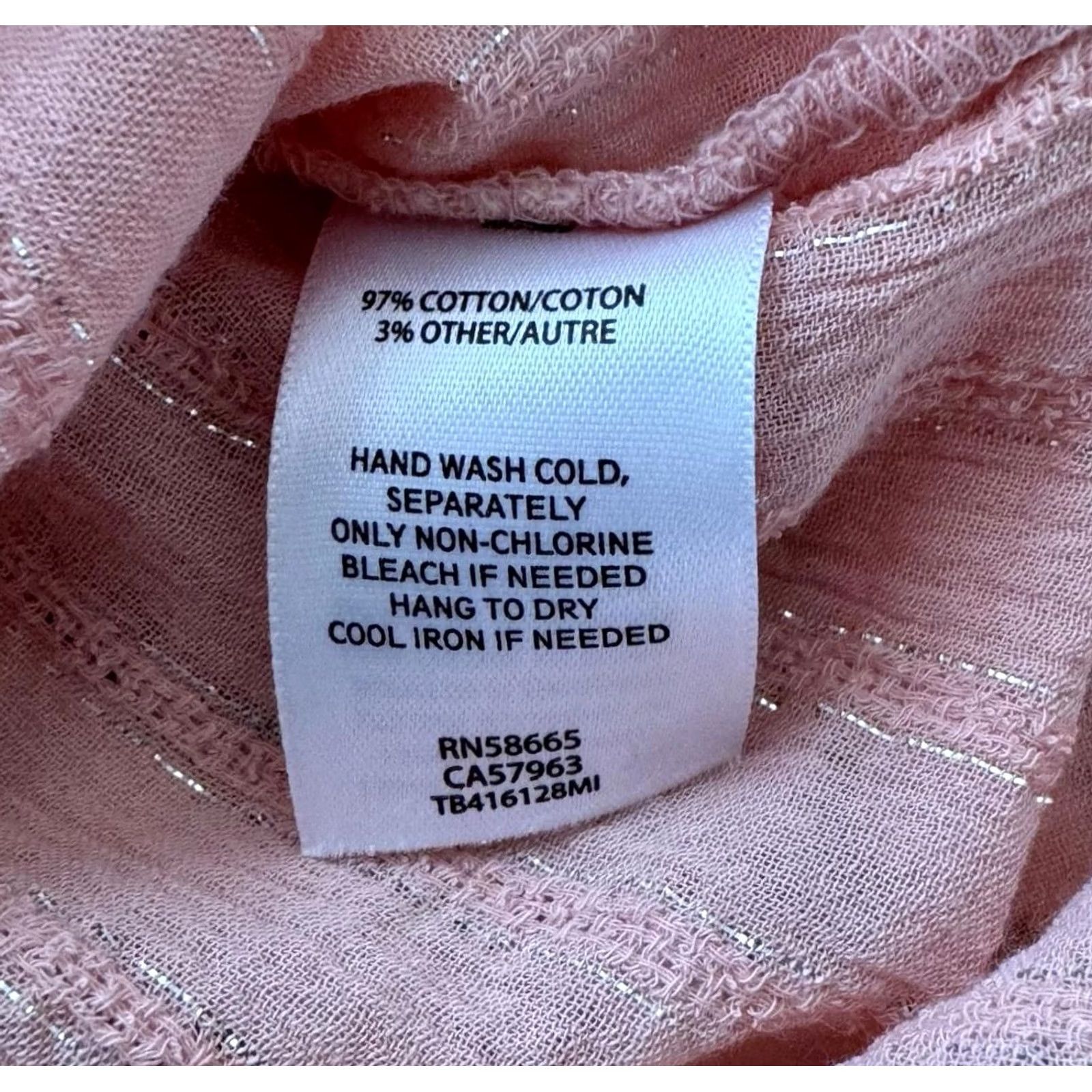 Treasure & Bond Treasure & Bond Shirt Womens Small Pink Short Sleeve Button Front Textured Casual Size S / US 4 / IT 40 - 4 Thumbnail