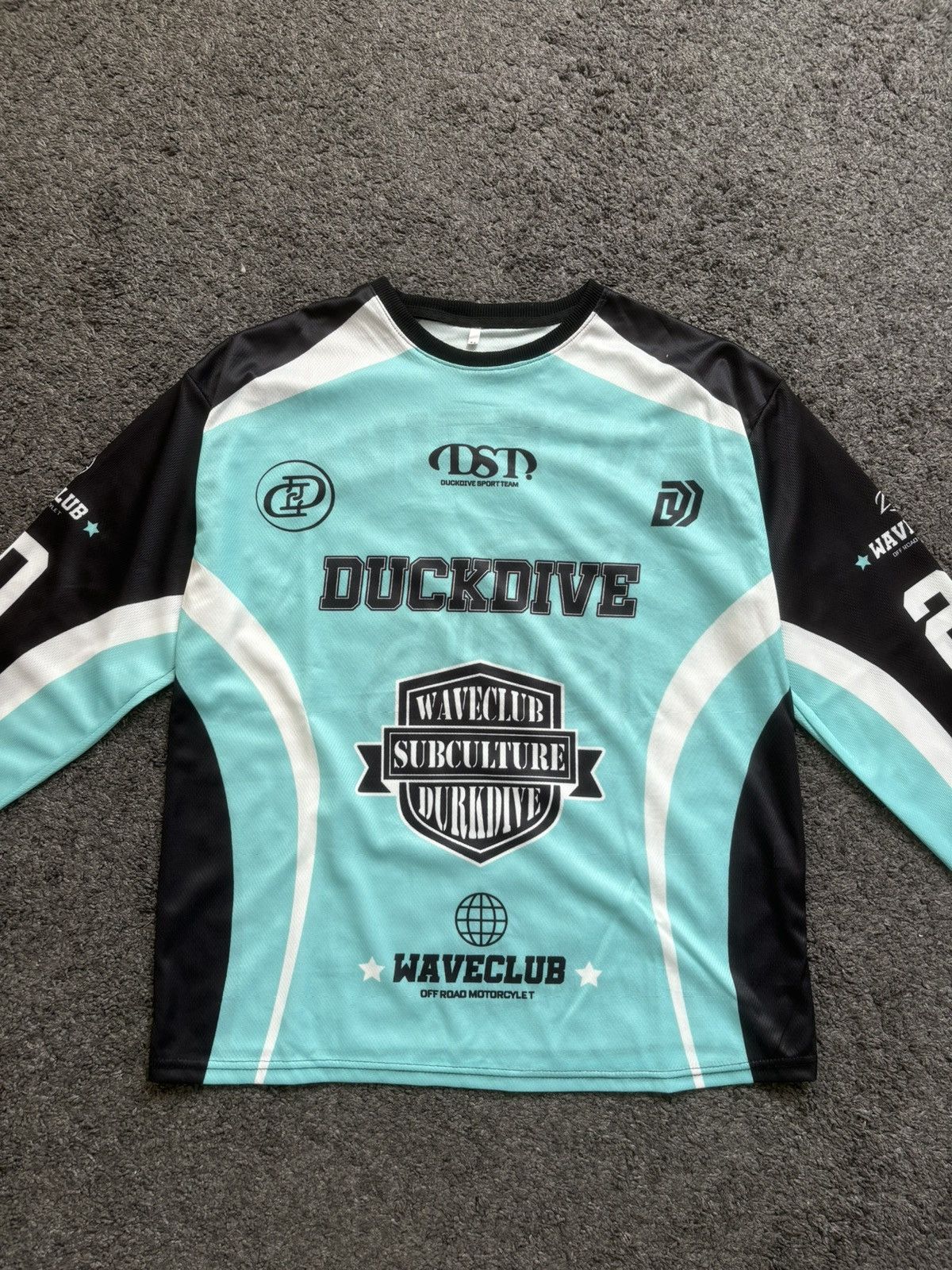 Japanese Brand Duckdive waveclub racing culture unisex blue black jersey Size US M / EU 48-50 / 2 - 4 Thumbnail