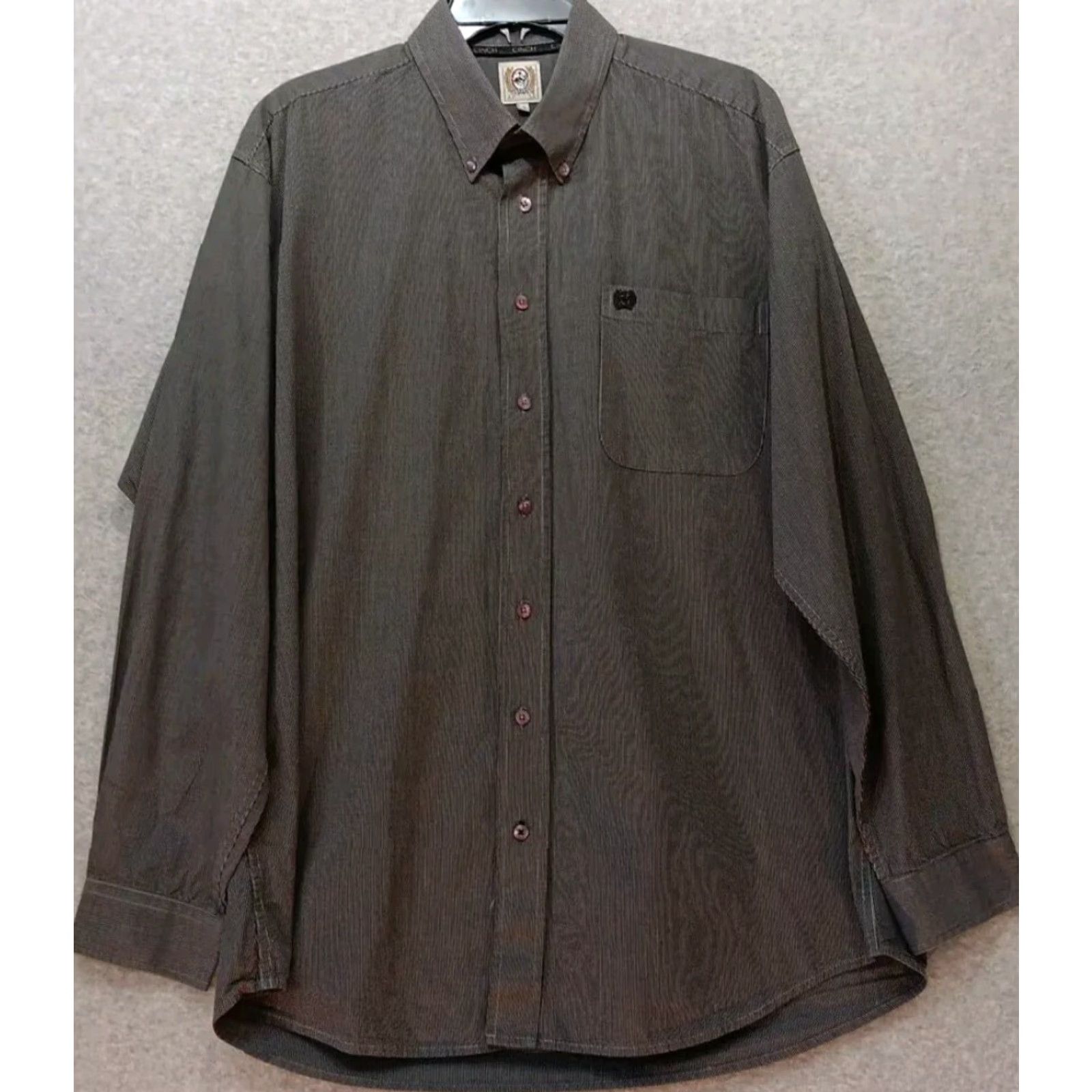 Logo 7 Cinch Shirt Long Sleeve Button-Up Black Men's L Pocket Logo Western Rodeo EUC Size US L / EU 52-54 / 3 - 2 Thumbnail