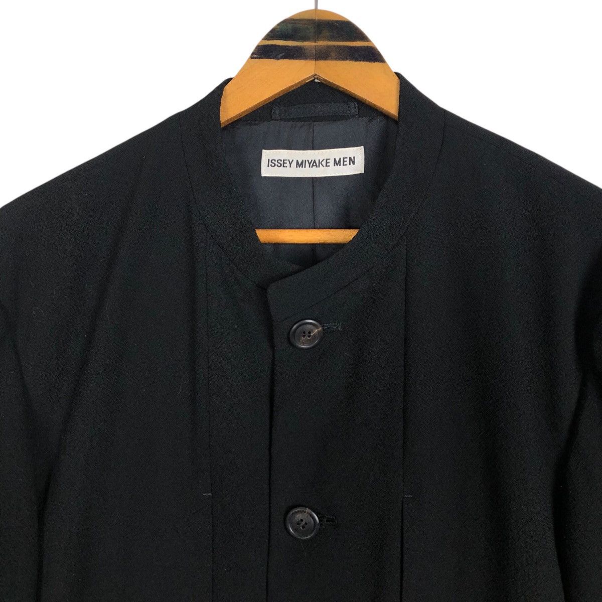 Issey Miyake Vintage Issey Miyake Men S/S 2009 Mandarin Collar Wool Coat Size US L / EU 52-54 / 3 - 6 Thumbnail