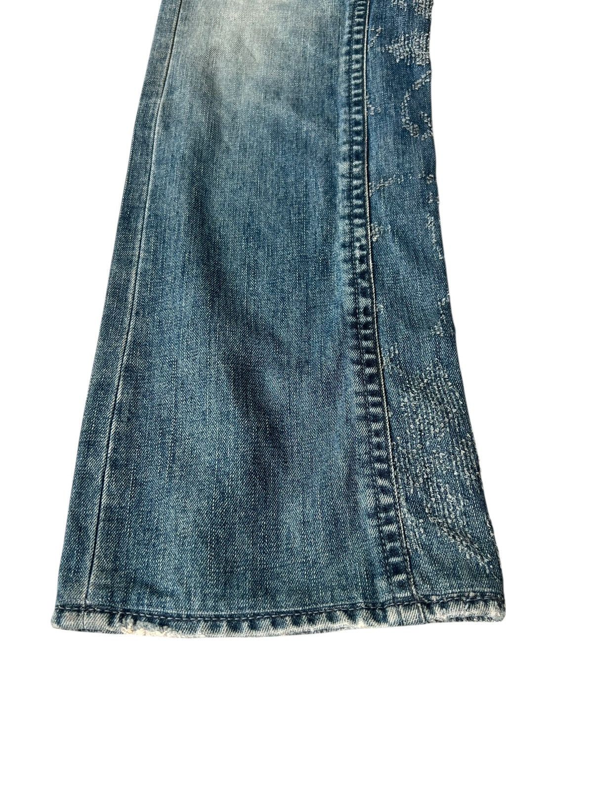 Handmade Mizra Hand Made in Japan Distressed Boro Denim Bootcut Jeans Size US 30 / EU 46 - 10 Thumbnail