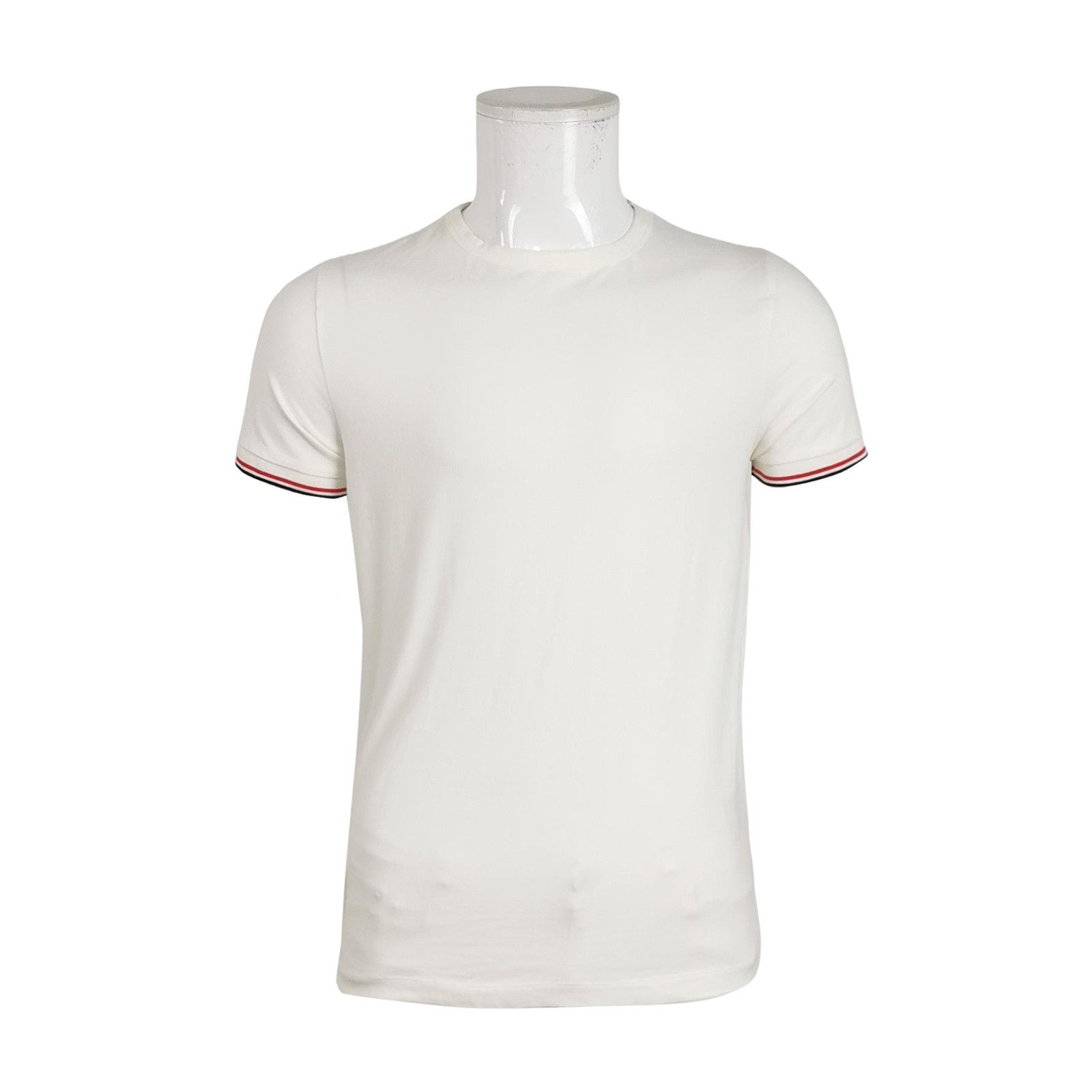 Moncler Moncler Cotton Tricolor Trim T-Shirt M Size US M / EU 48-50 / 2 - 1 Thumbnail