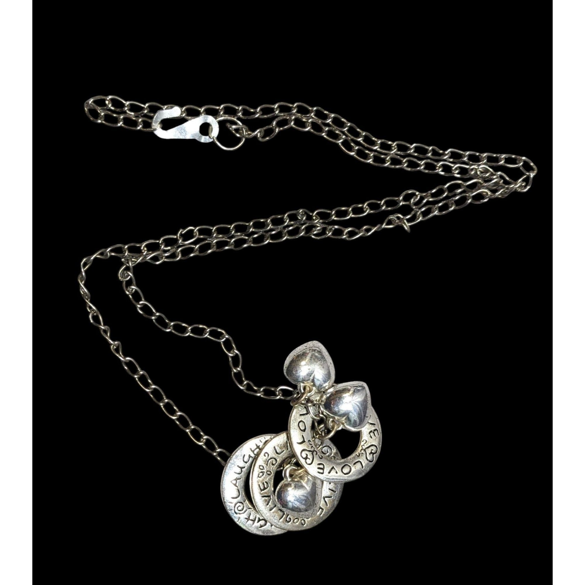 Other Live Laugh Love Ring And Heart Charm Silver Tone Necklace Size ONE SIZE - 1 Thumbnail