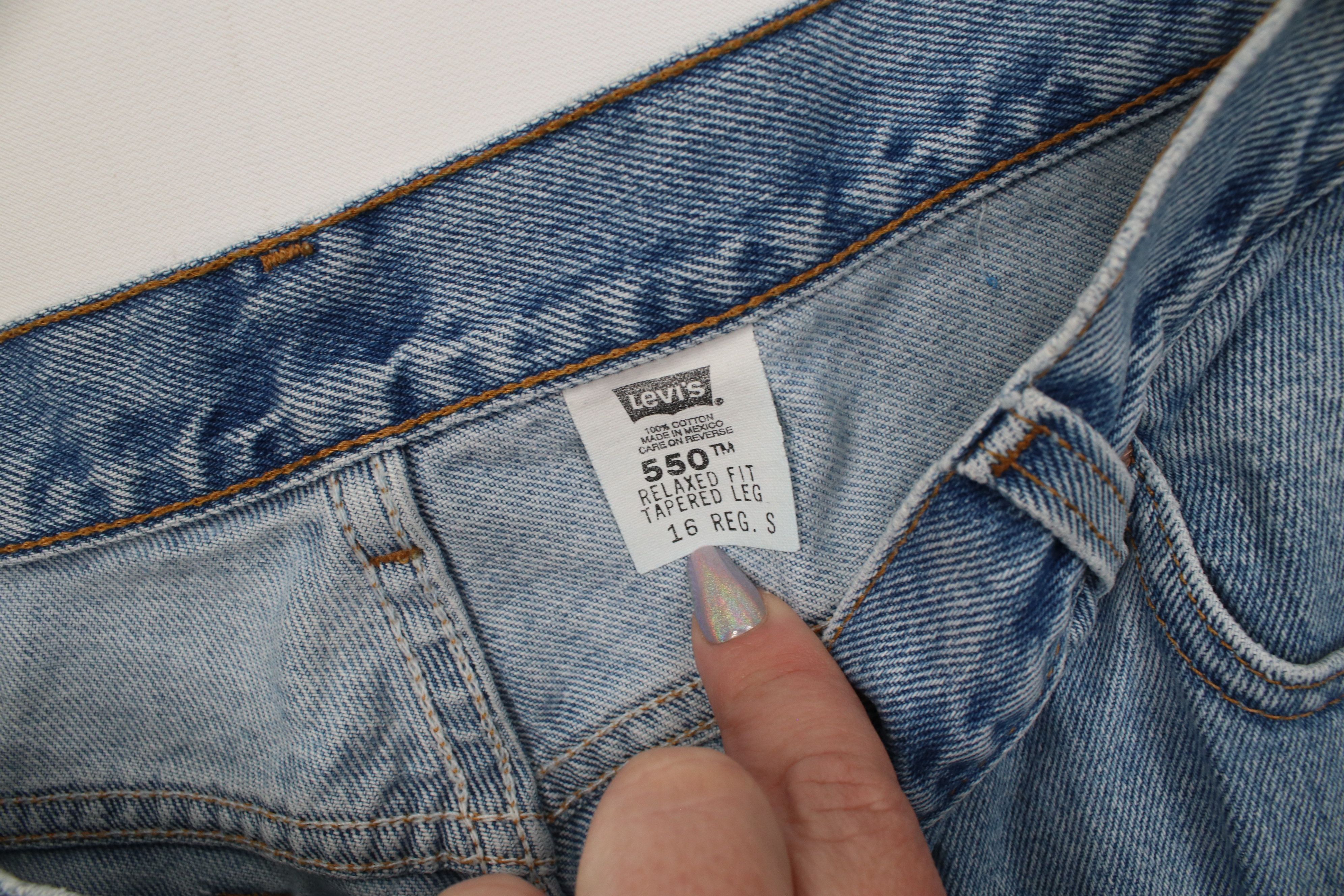Levi's Vintage 90s Levis 550 Relaxed Fit Tapered Leg Denim Jeans Size 38" / US 16 / IT 52 - 9 Thumbnail