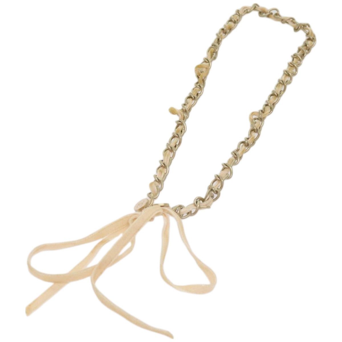 image of Chanel Ribbon Chain Metal Pink Cc Auth Bs12327, Women's