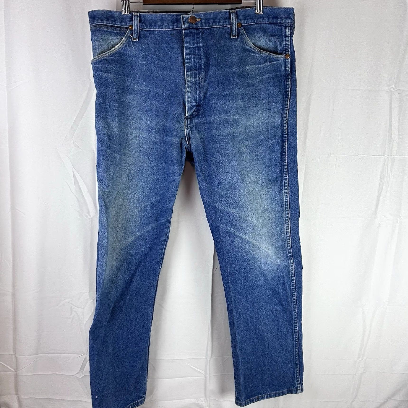 Wrangler Wrangler Jeans Mens 40X30 13MWZ Denim Jeans Western Cowboy Rancher USA Black Dark Color Straight 30 In Inseam Mens Size US 40 / EU 56 - 2 Thumbnail