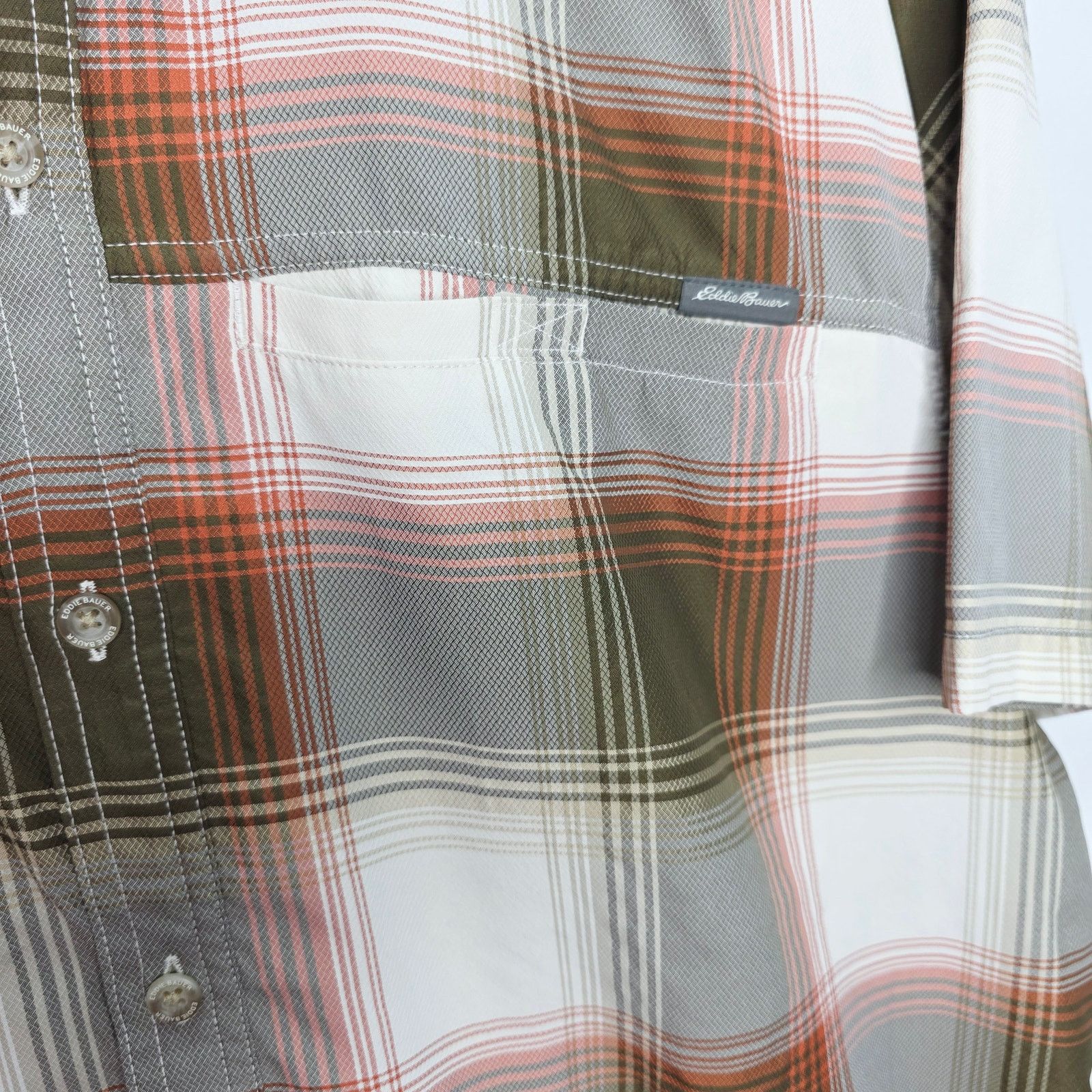 Eddie Bauer Eddie Bauer Brown White Plaid Button Up Short Sleeve Shirt Size US XL / EU 56 / 4 - 6 Thumbnail