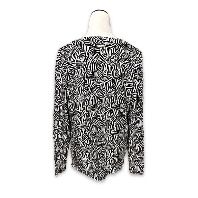 Michael Kors Michael Kors Sweater Long Sleeves Zebra Black/White L NWT Size L / US 10 / IT 46 - 5 Thumbnail