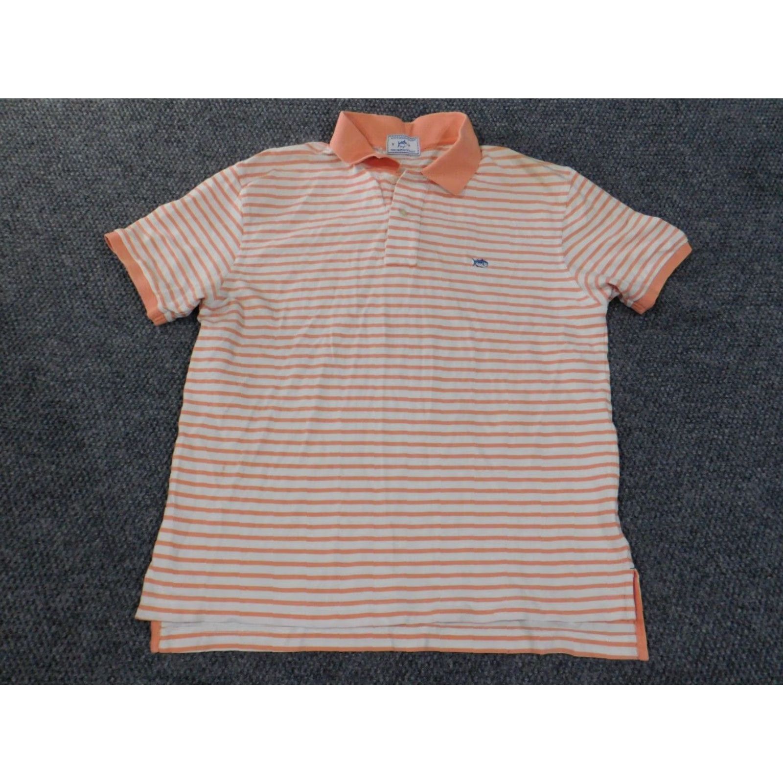 Southern Tide Southern Tide Polo M Orange Men Striped Stretch Cotton Golf Classic Logo Shirt Size US M / EU 48-50 / 2 - 2 Thumbnail