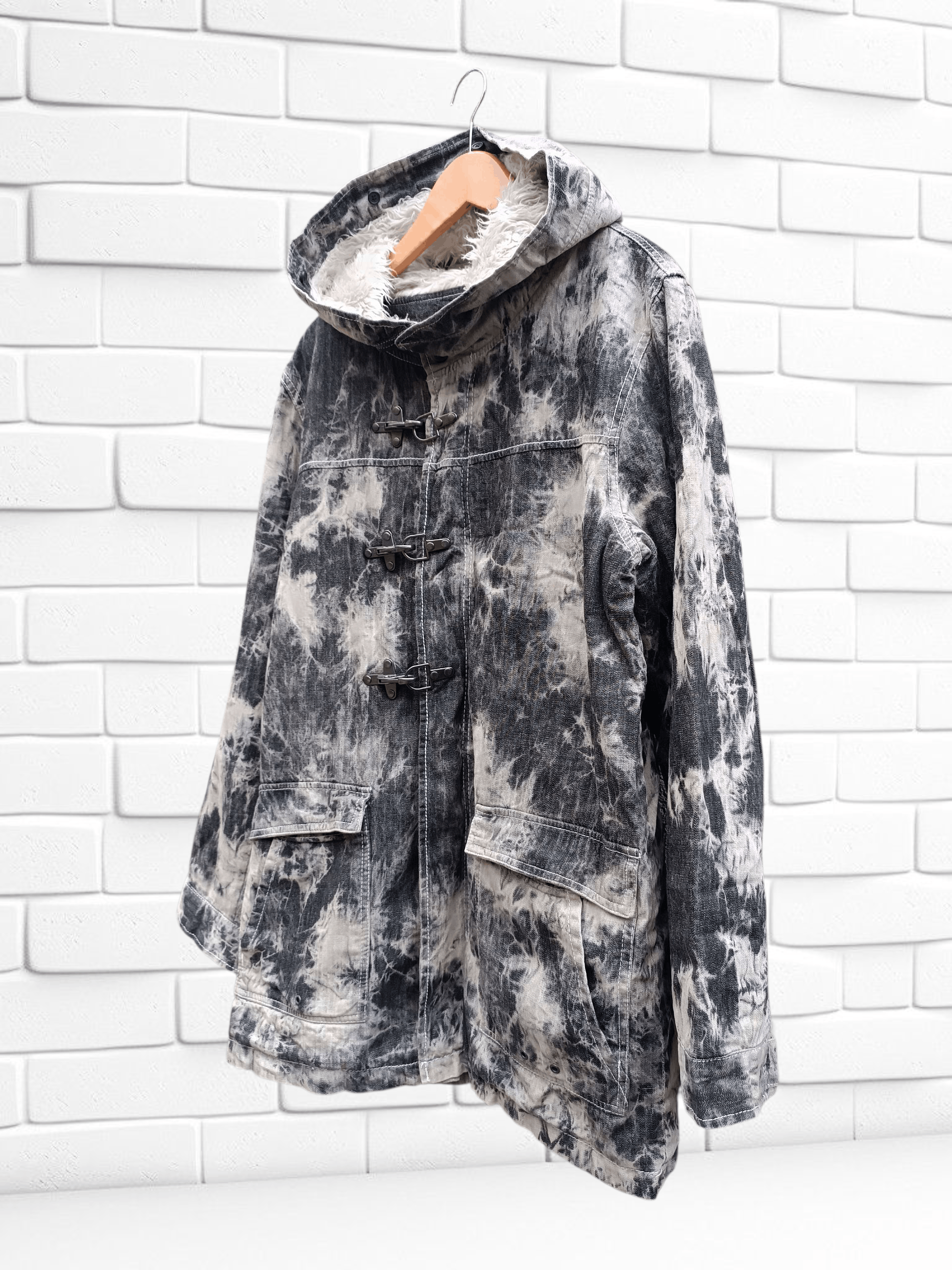 Japanese Brand Japanese Brand Tie Dye Black Wash Metal Hook Parka Mod Size US L / EU 52-54 / 3 - 2 Thumbnail