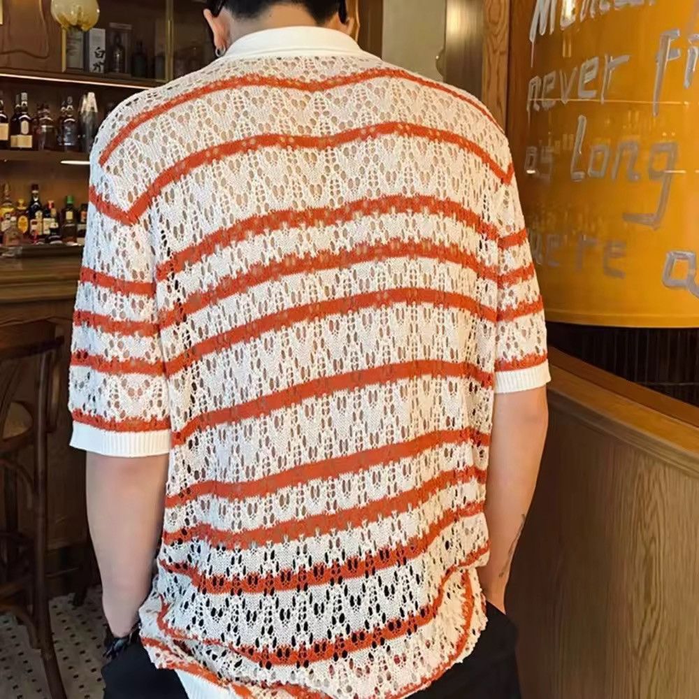 Vintage Knitted Striped Retro Vintage Style Casual Shirt Sweater Size US M / EU 48-50 / 2 - 3 Thumbnail