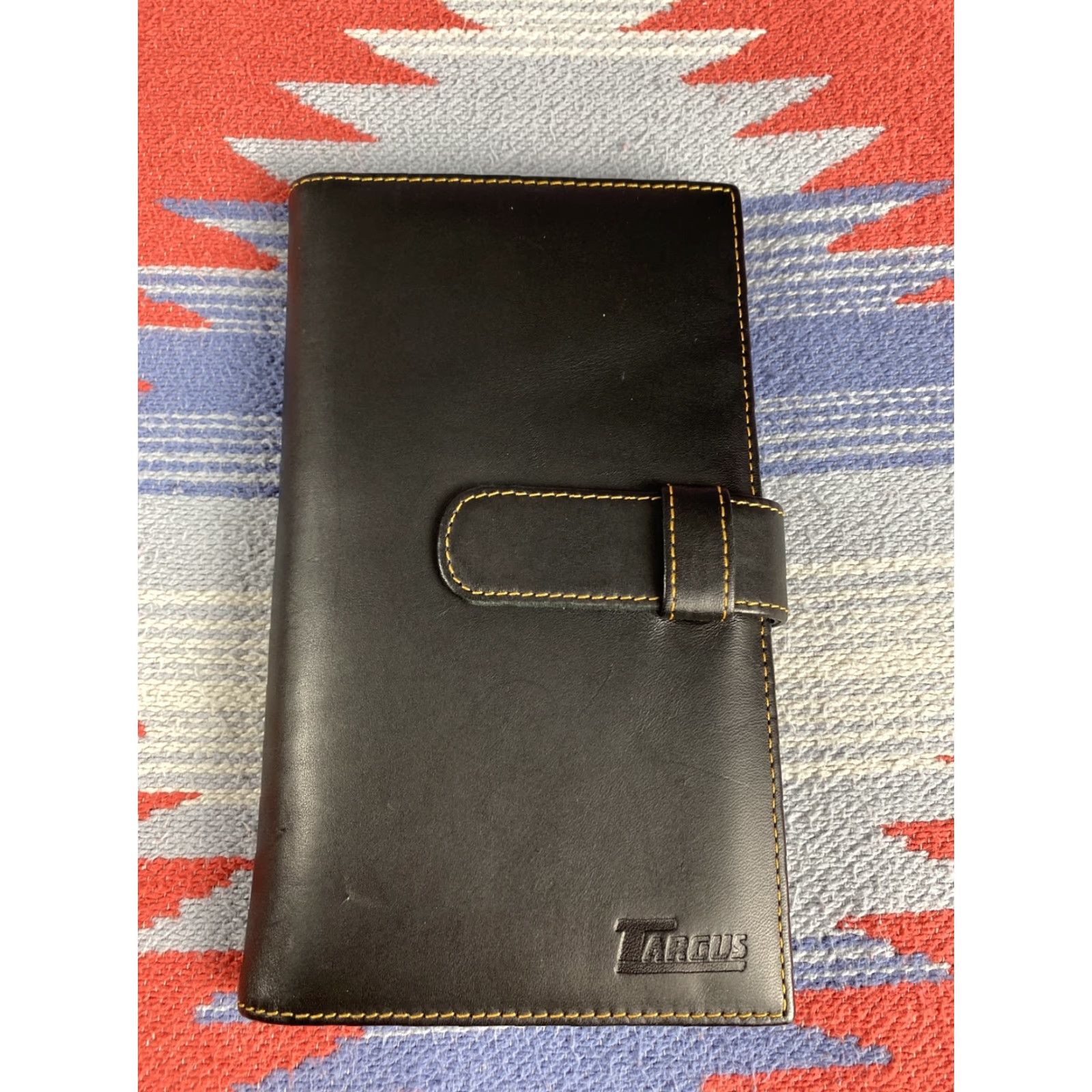 Vintage Targus Black Leather Wallet Tri Fold Organizer PDA Travel Business Women Card Credit Folding Wallet Size ONE SIZE - 2 Thumbnail