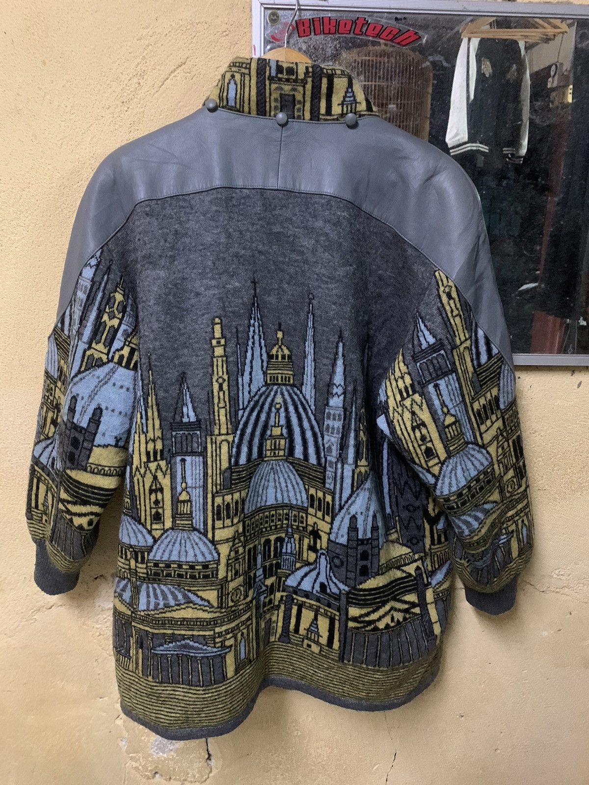 Japanese Brand × Vintage 90s PAPER PLANE Leather, Knitting Jacket Size US XL / EU 56 / 4 - 5 Thumbnail