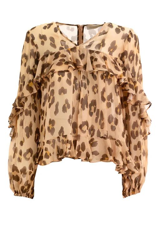 oc11z0226 Illuminate V Neck Flutter Blouse In Multicolor