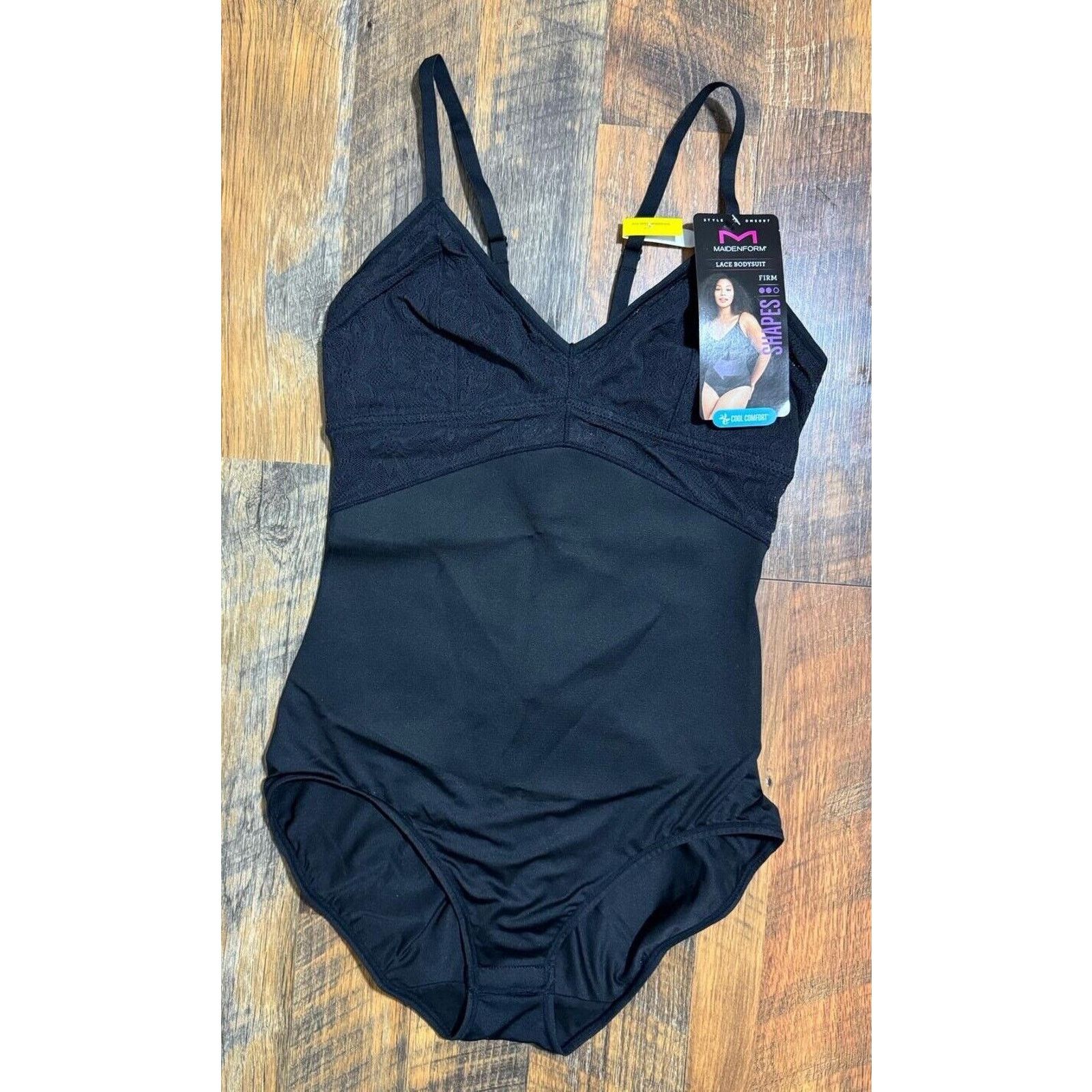 Maiden Noir Maidenform Women Lace Black Bodysuit Tame Your Tummy Size M Size M / US 6-8 / IT 42-44 - 9 Thumbnail