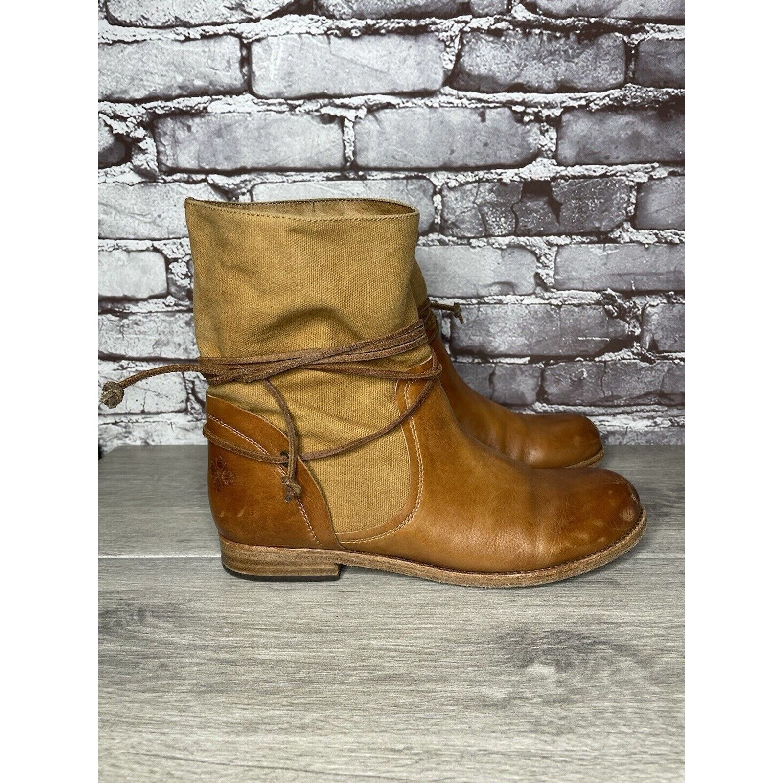 Other Patricia Nash Sabbia Brown Leather Moto Saddle Lace Boots Wo Size US 9.5 / IT 39.5 - 1 Thumbnail