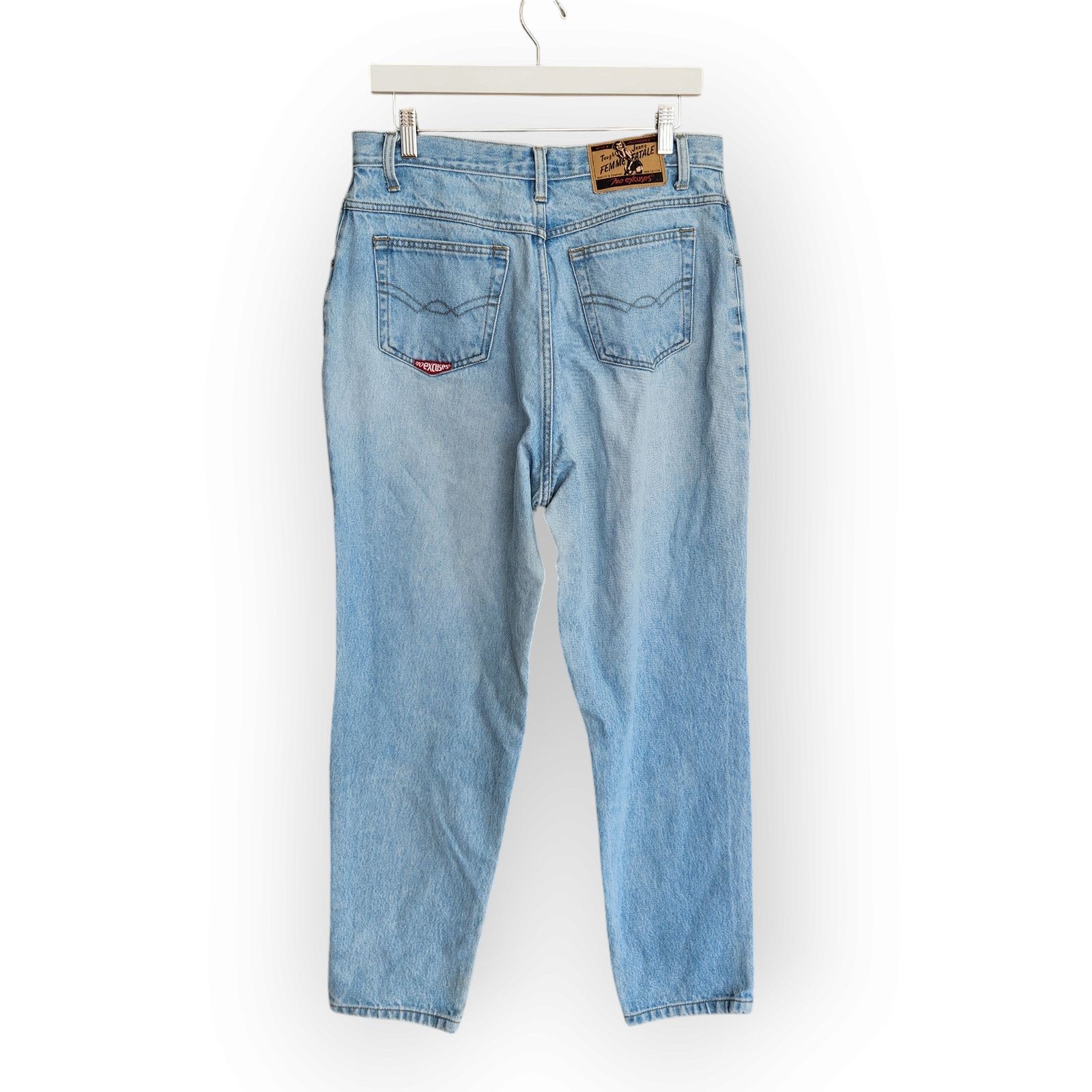 Vintage Vintage No Excuses Light Wash High Waisted Tapered Jeans 8 Size 30" / US 8 / IT 44 - 4 Thumbnail