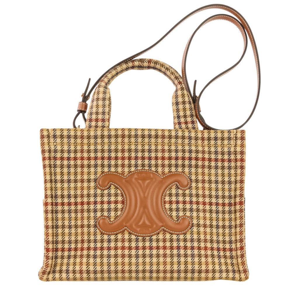 Celine Celine CELINE Triomphe Small Cabas Thais Tweed 2way Shoulder Bag Textile Shoulder Bag 199162EP8.14ML DUTY FREE for USA Size ONE SIZE - 1 Thumbnail