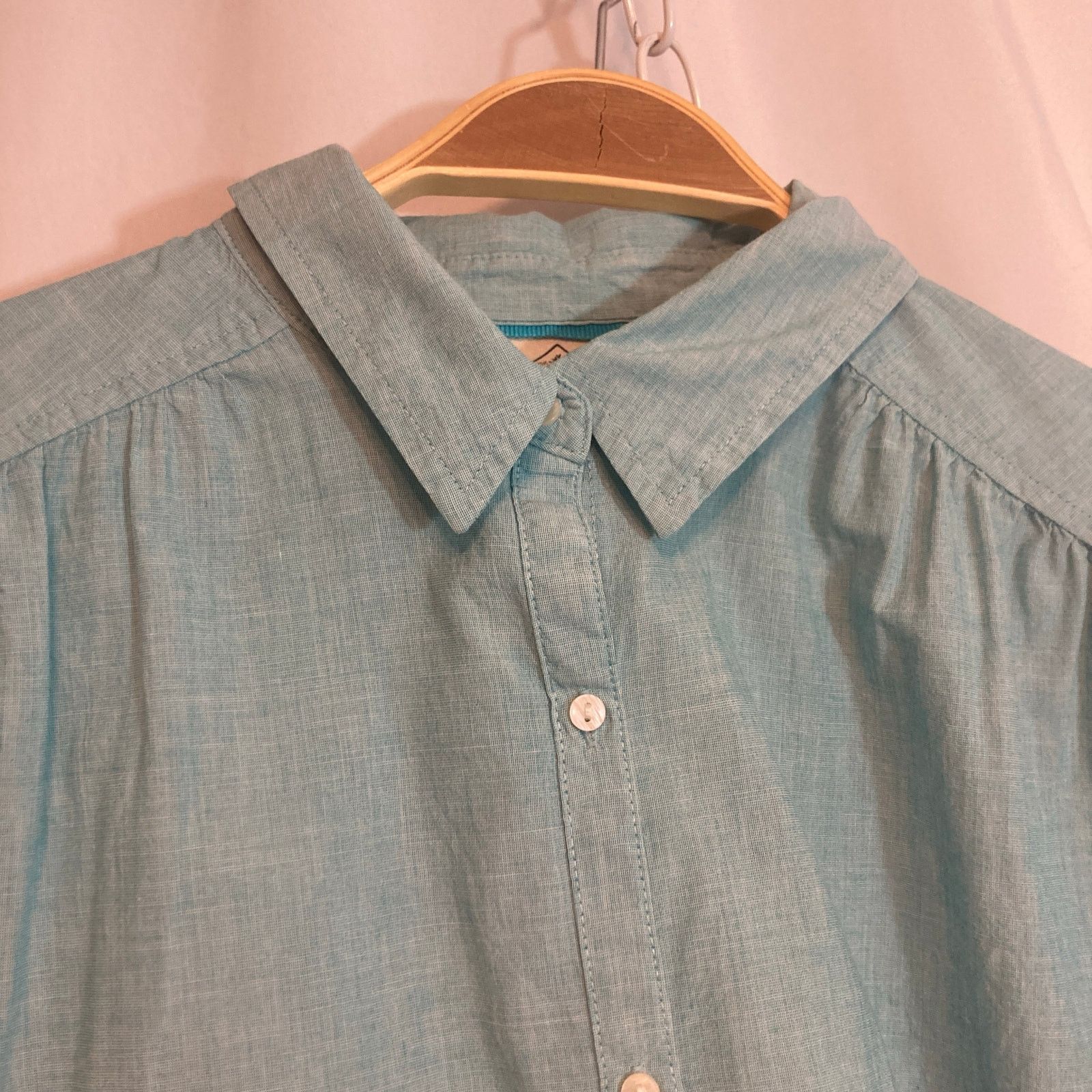 St. Johns Bay St Johns Bay Light Blue Cotton Short Sleeve Button Shirt Top Size M / US 6-8 / IT 42-44 - 7 Thumbnail